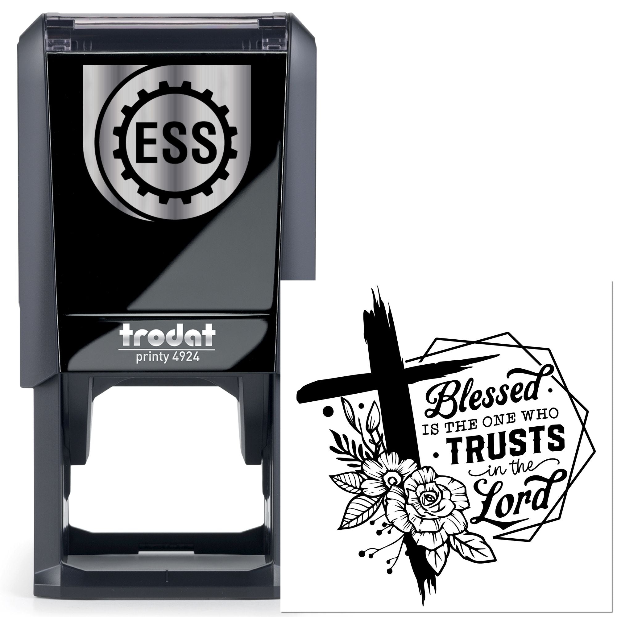 Self-Inking Blessed Cross Place Card Stamp