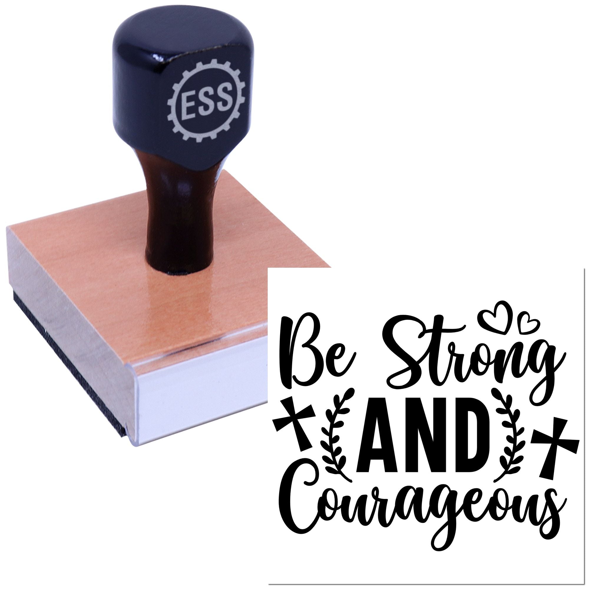 Faith Strength Courage Handcraft Rubber Stamp