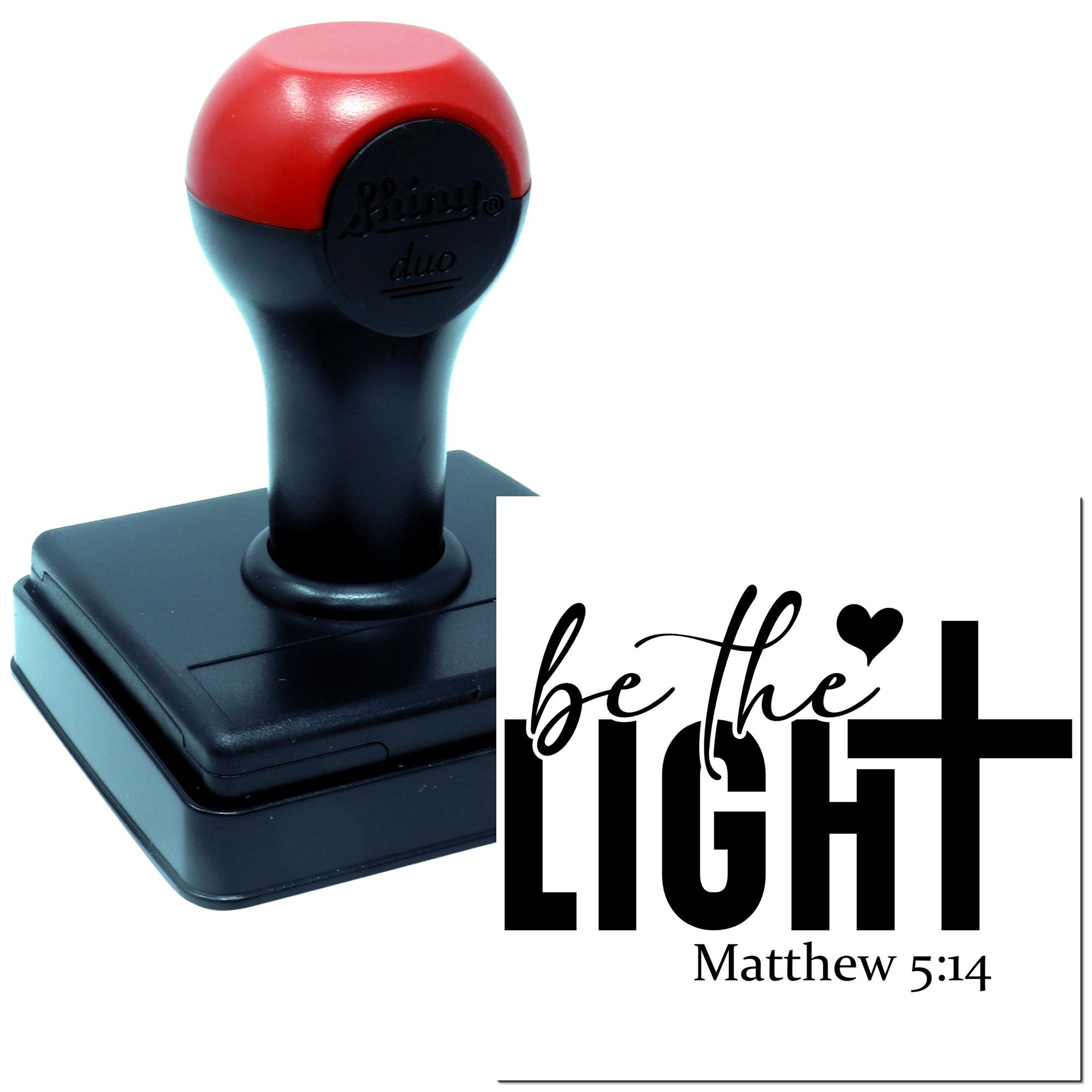 Duo Be The Light Cross Heart Hand Stamp
