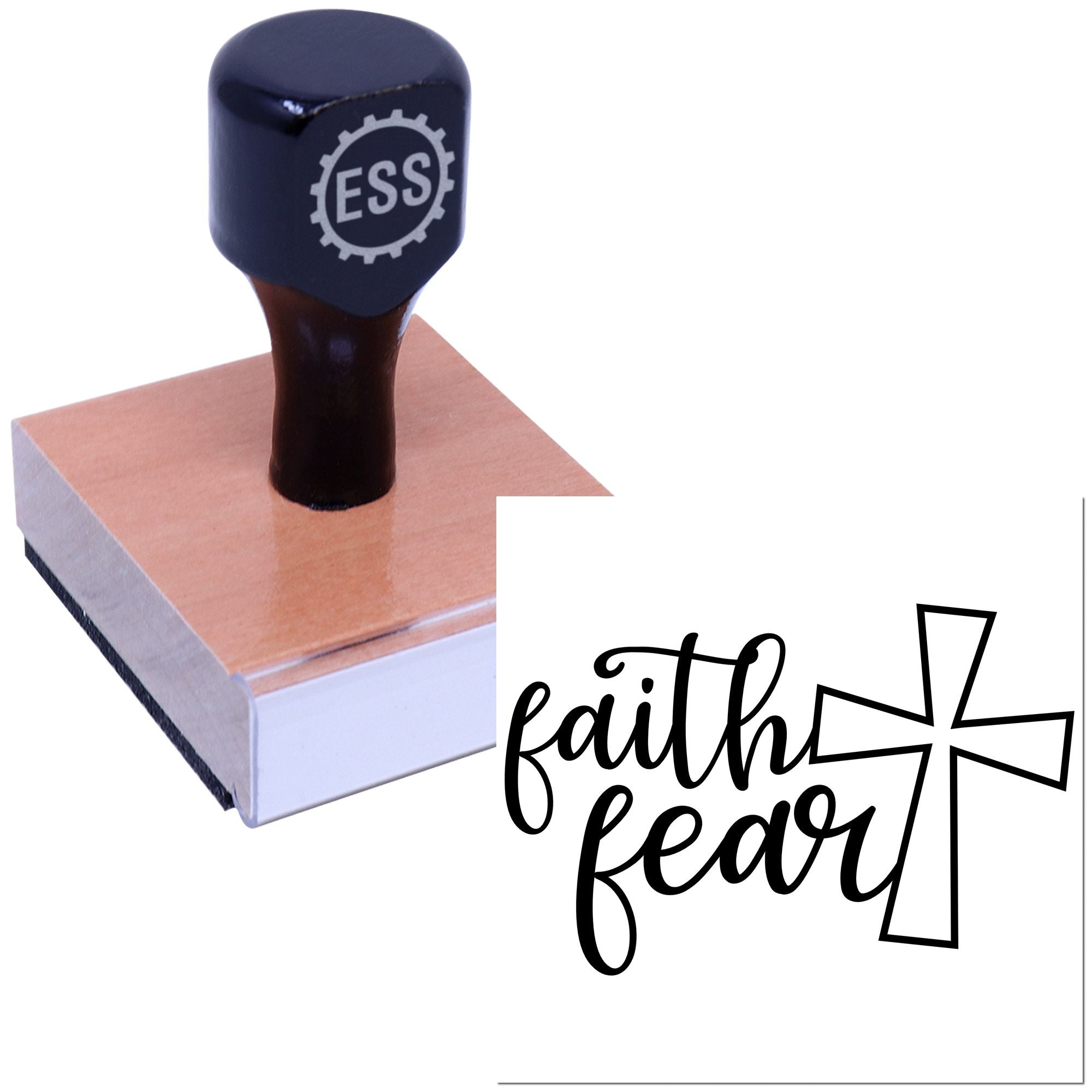 Faith Over Fear Note Card Rubber Stamp