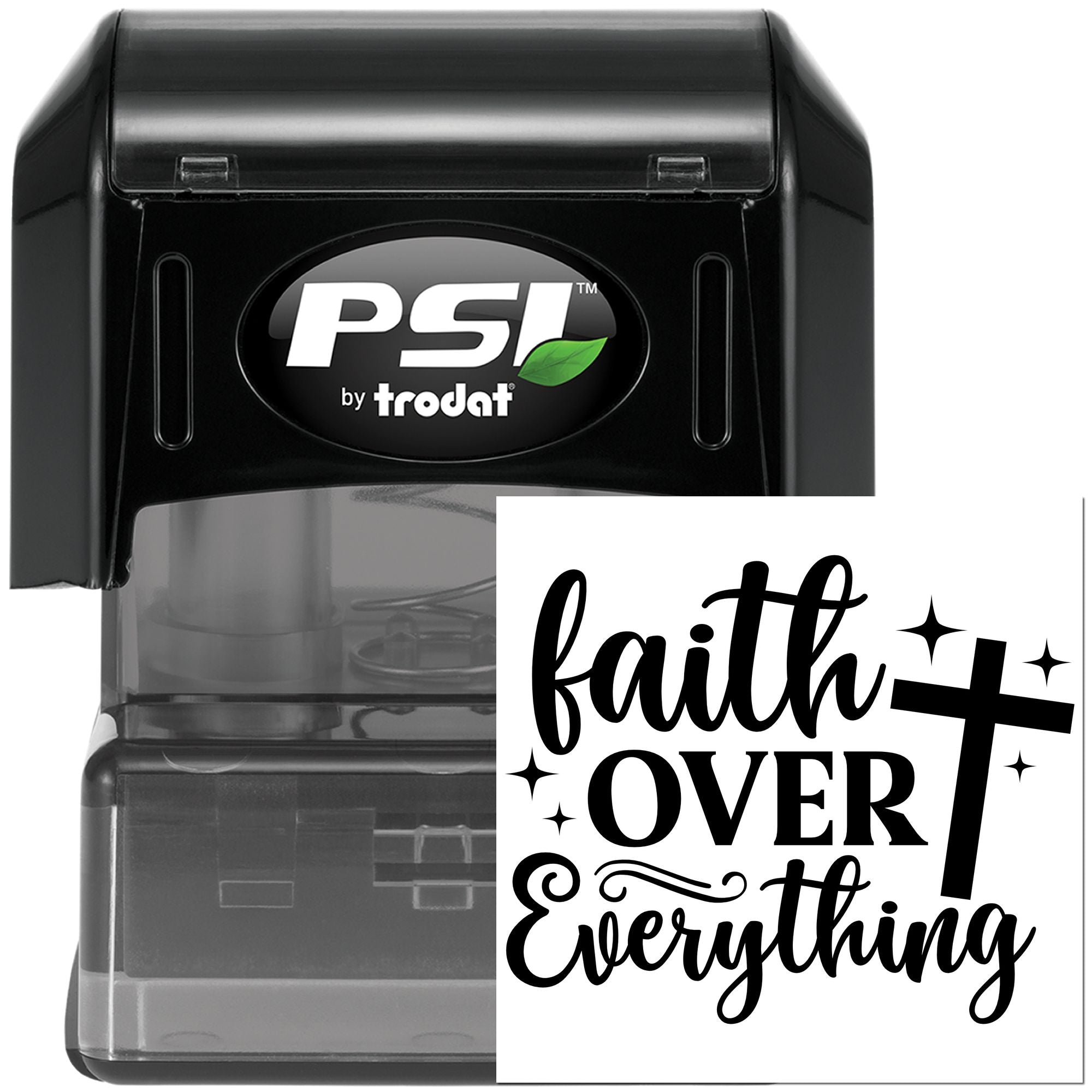 Pre-Inked Faith Over Everything Greeting Card Stamp