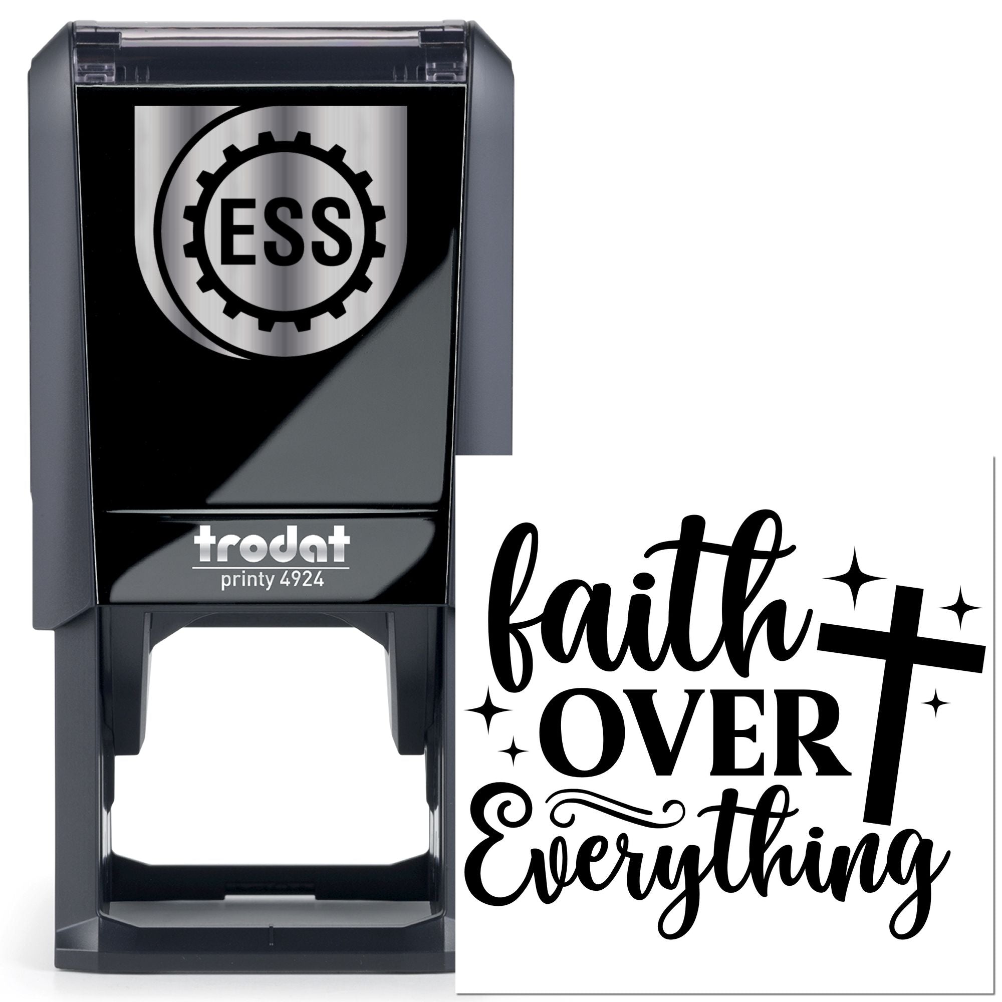 Self-Inking Faith Over Mini Card Stamp