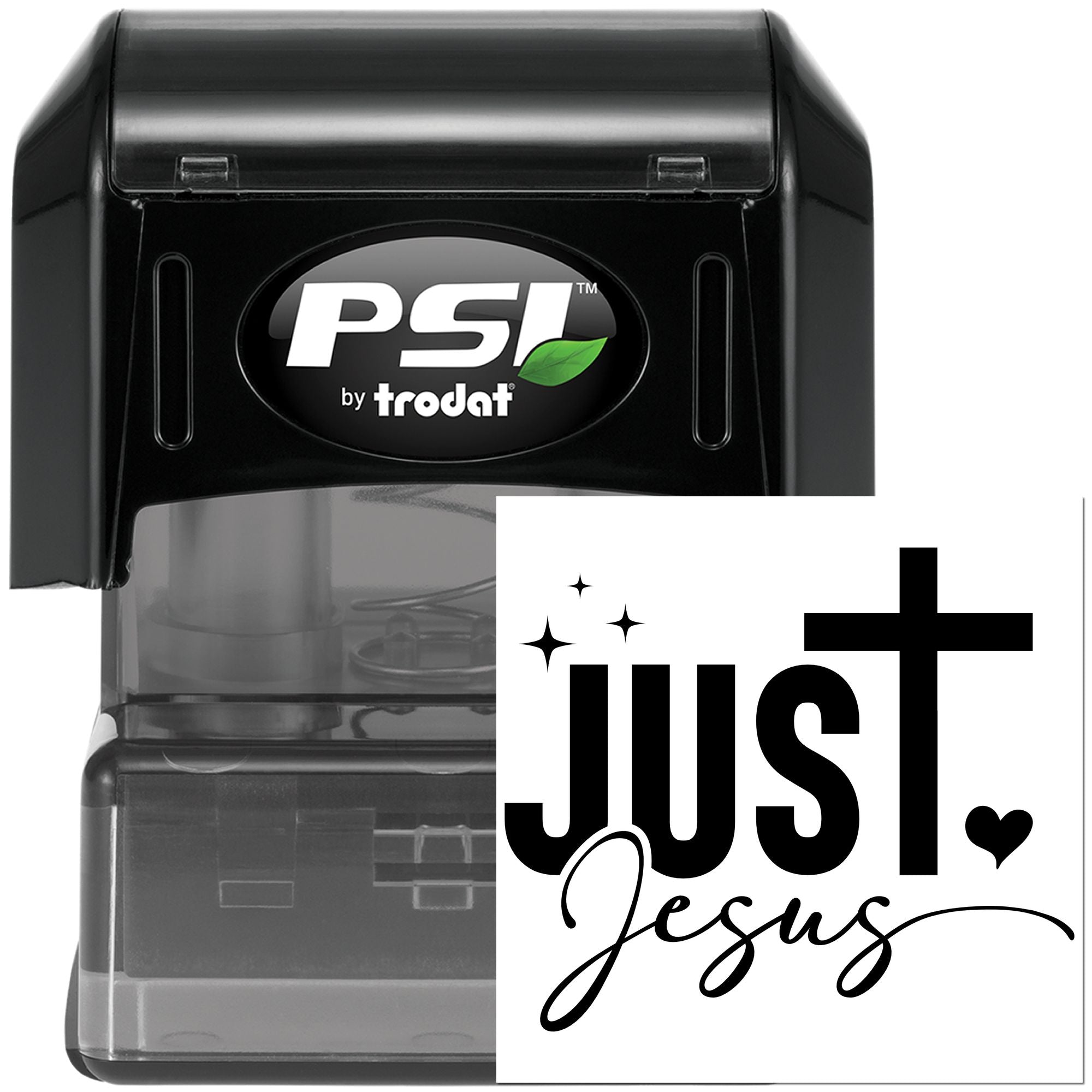 Pre-Inked Just Jesus Heart Papercraft Stamp