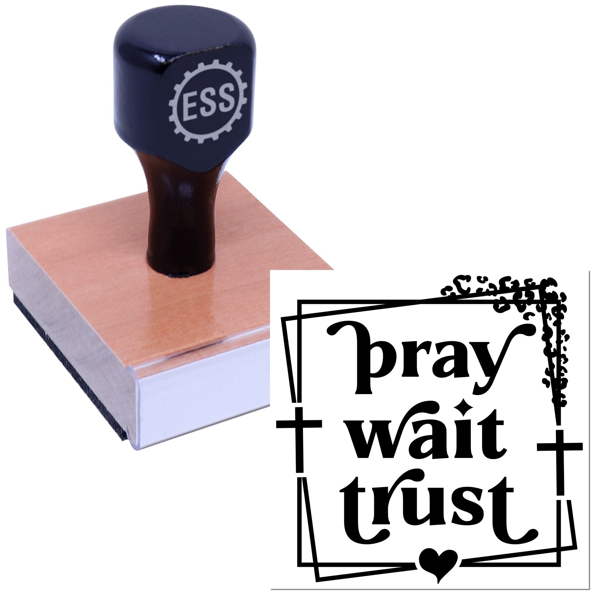 Divine Patience Emblem Handcraft Rubber Stamp