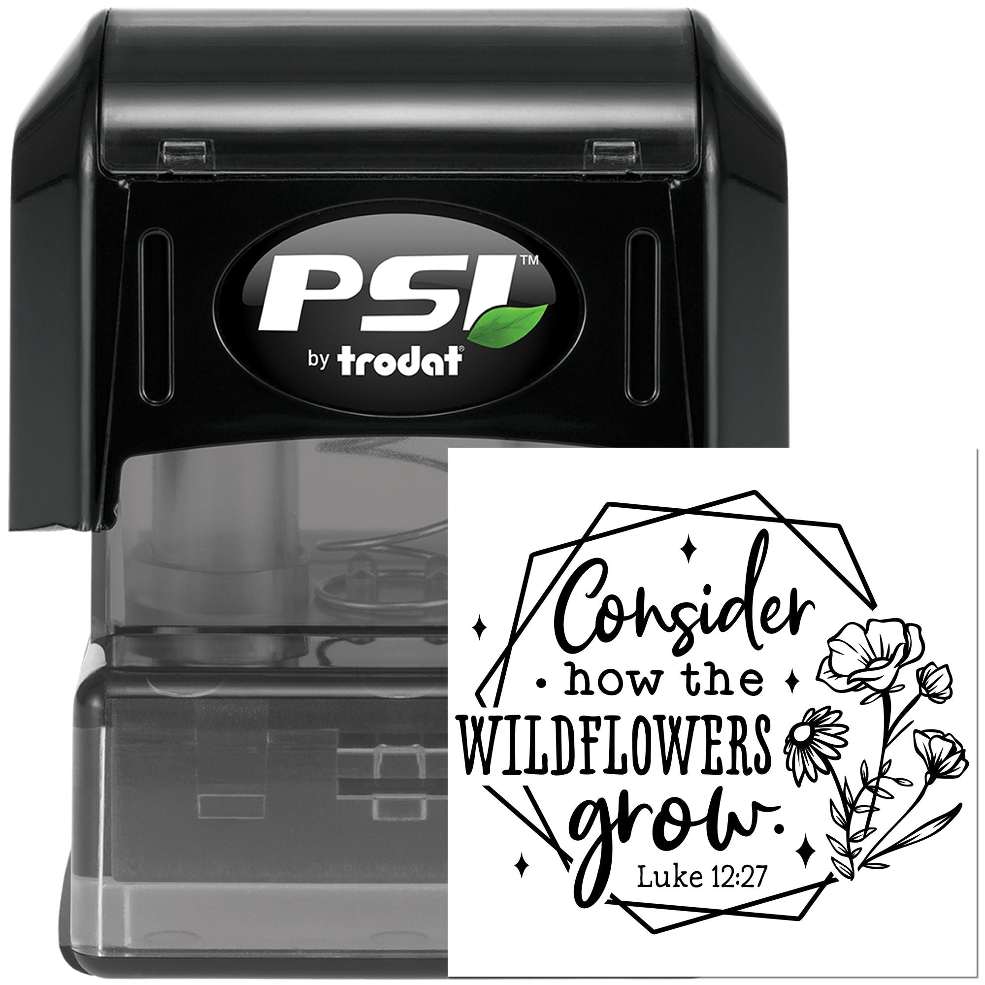 Pre-Inked Wildflowers Grow Faith Journaling Stamp