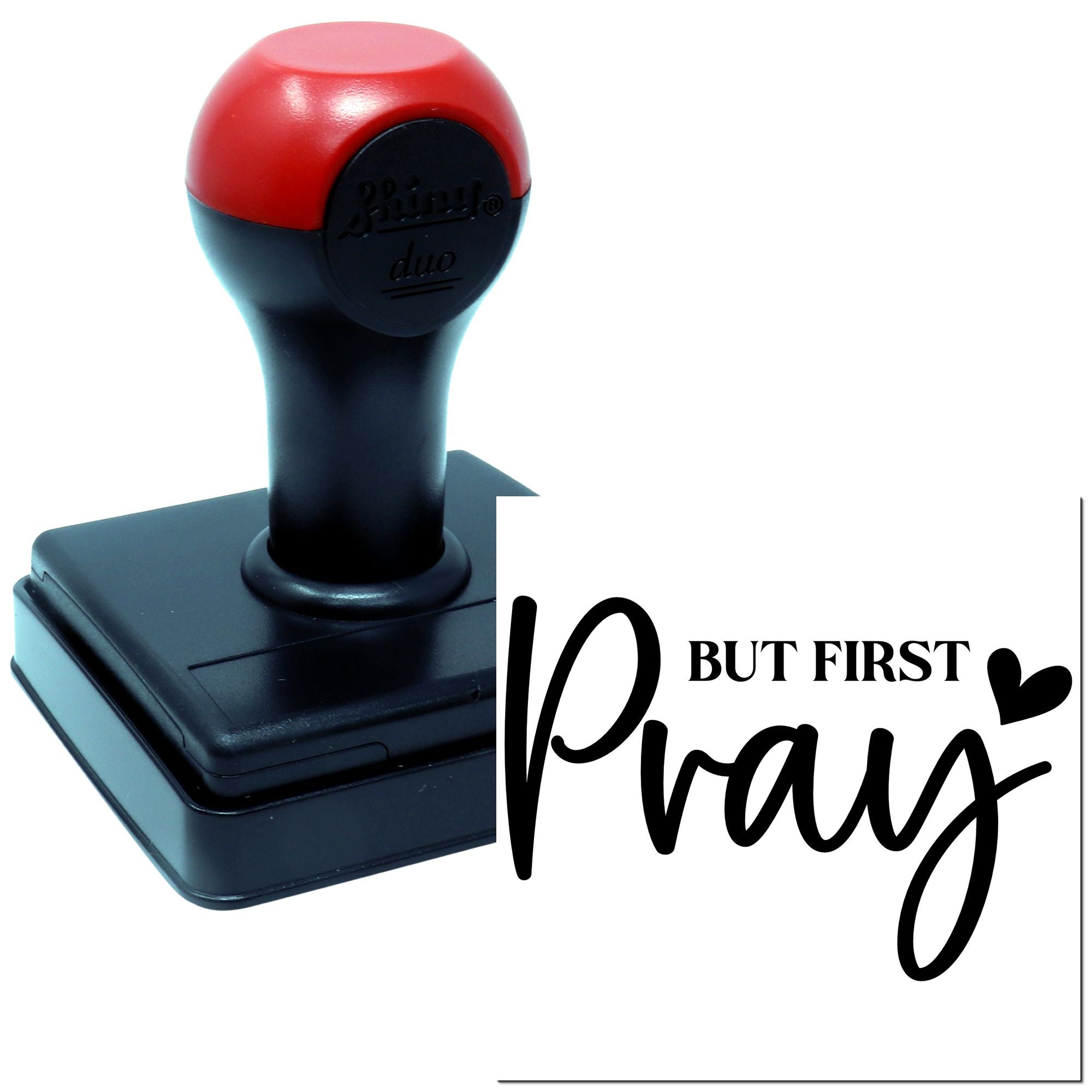 Duo Prayer First Heart Script Design Hand Stamp