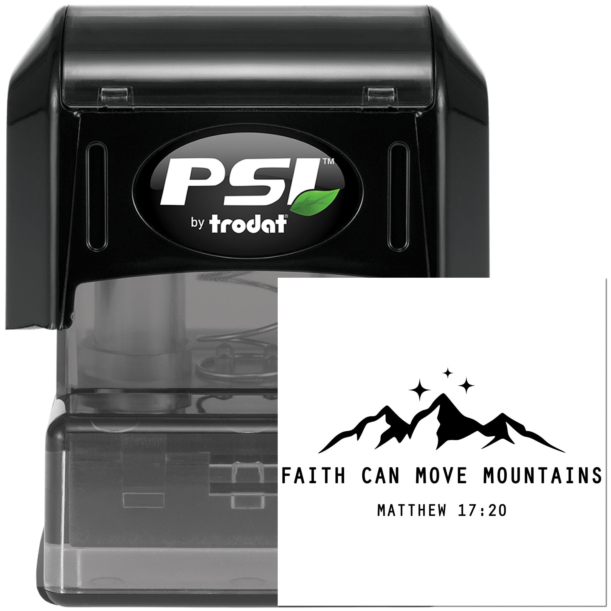 Pre-Inked Faith Moves Mountains Paper Craft Stamp