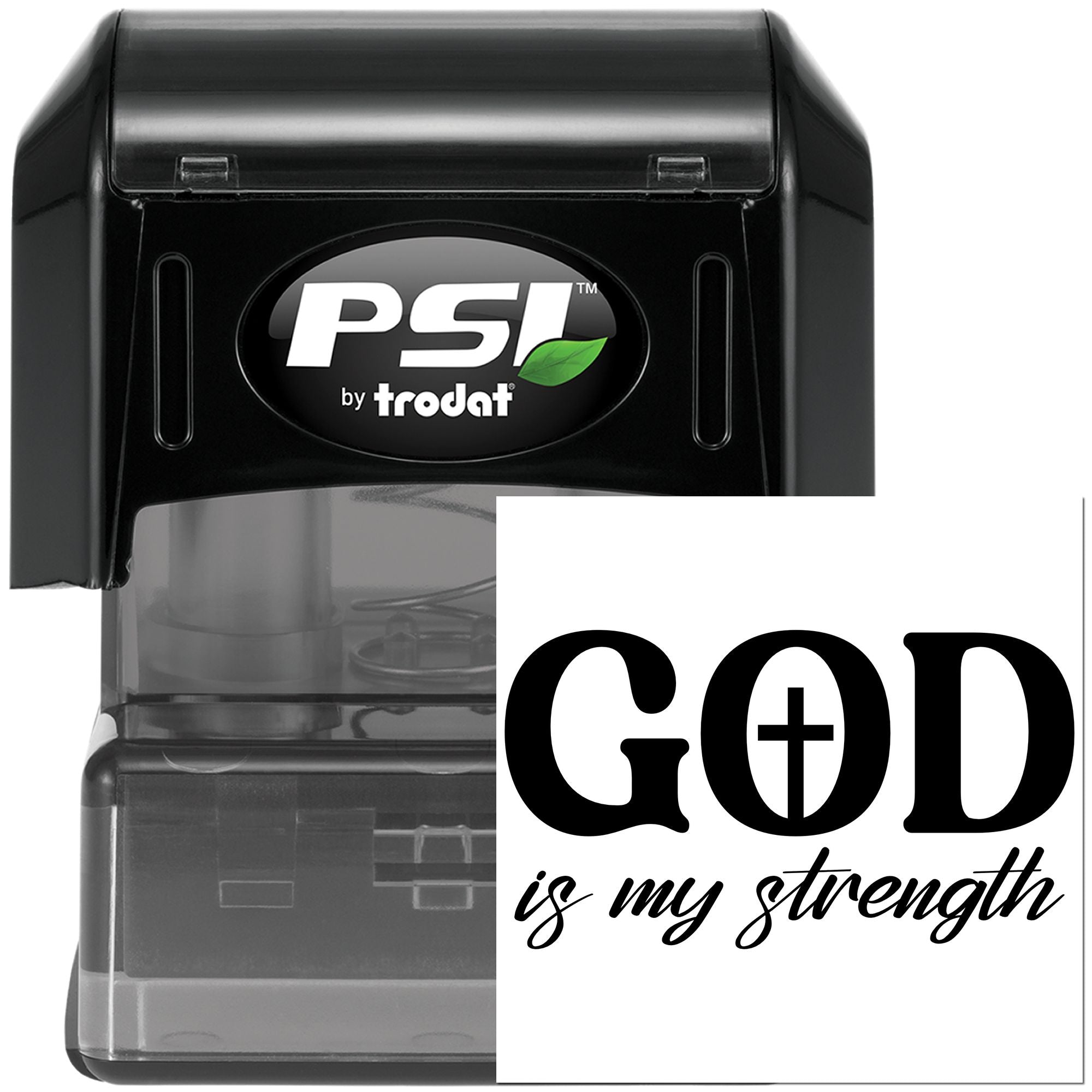 Pre-Inked God Is Strength Journaling Stamp