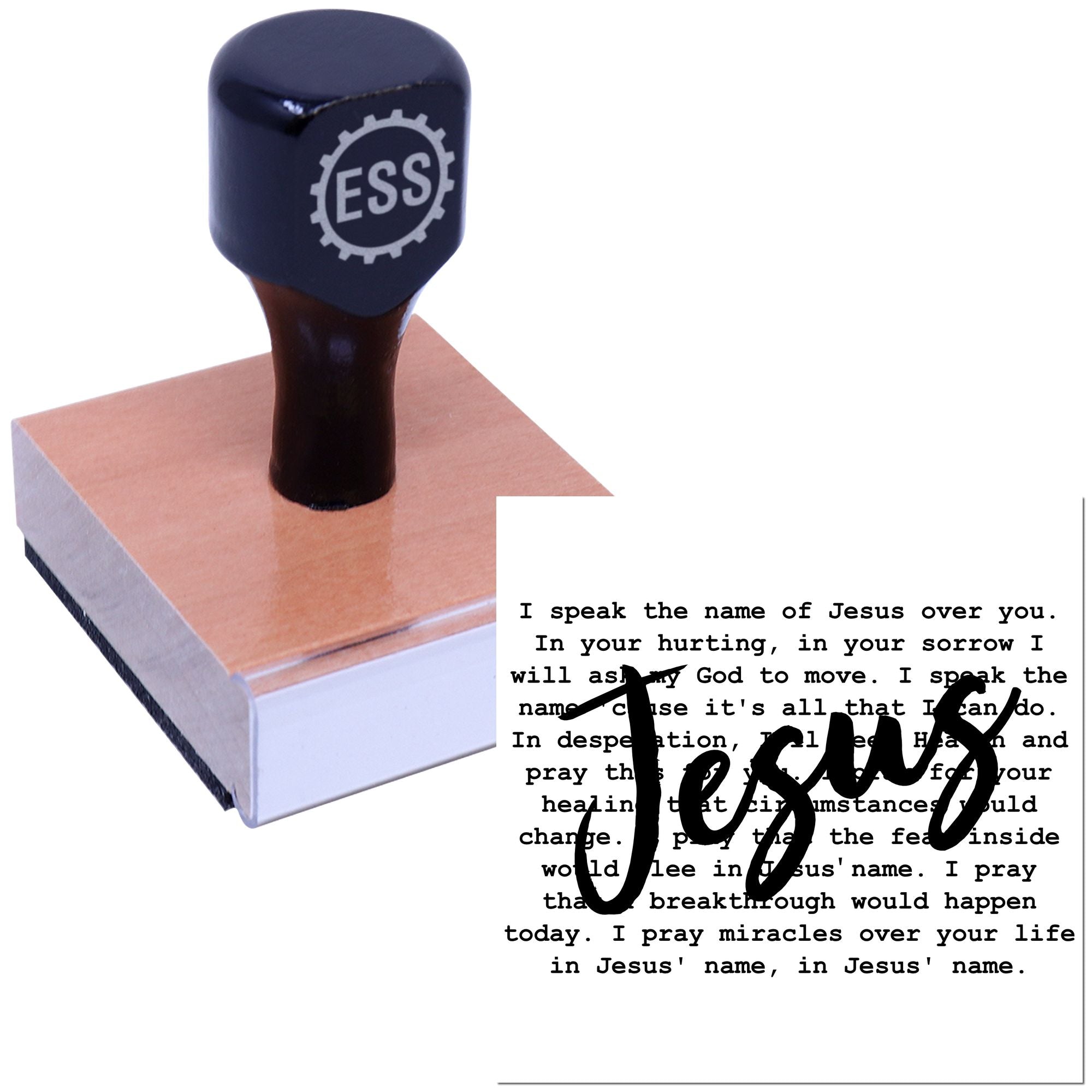Jesus Healing Blessing Place Card Rubber Stamp