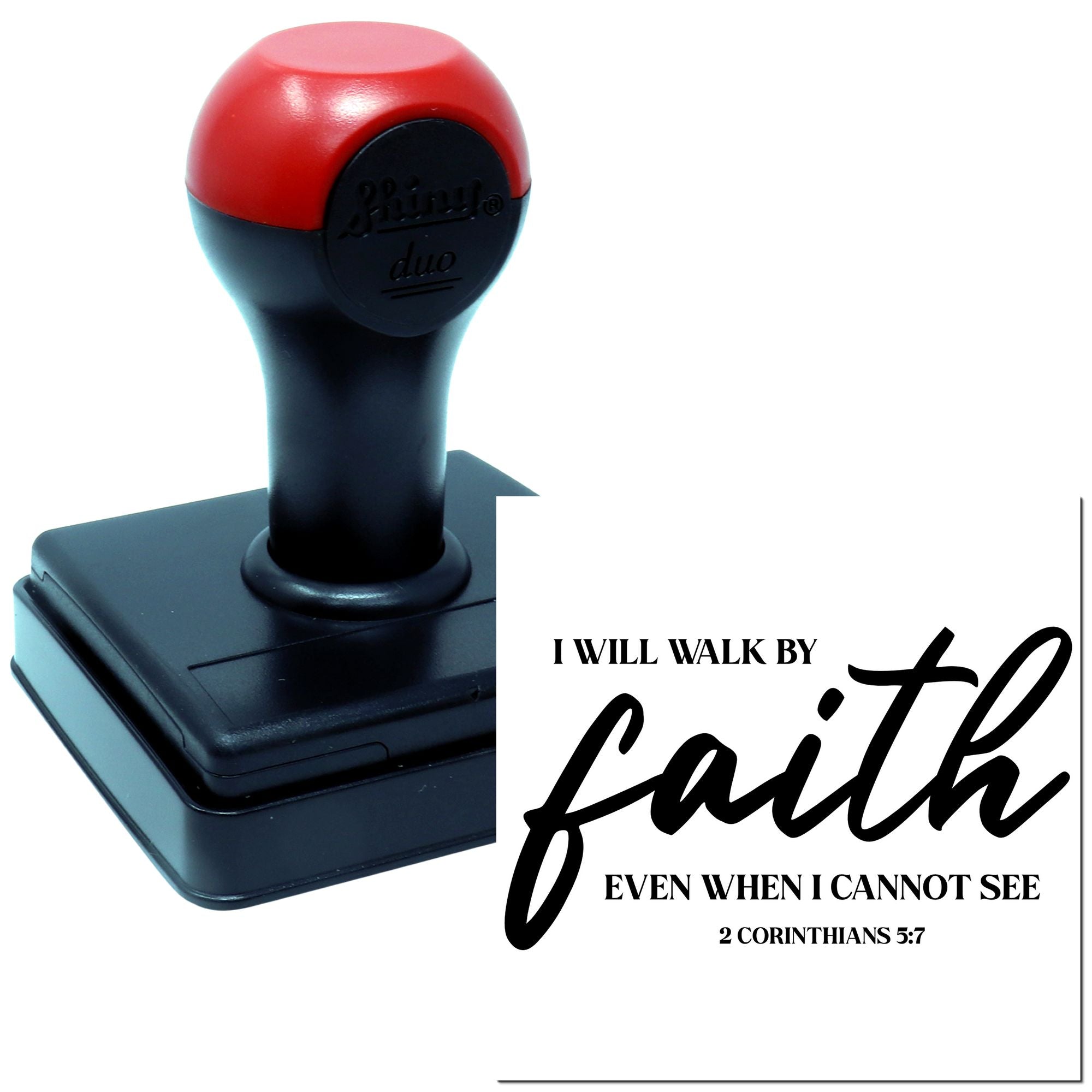 Duo Stepping Forward In Confident Faith Hand Stamp