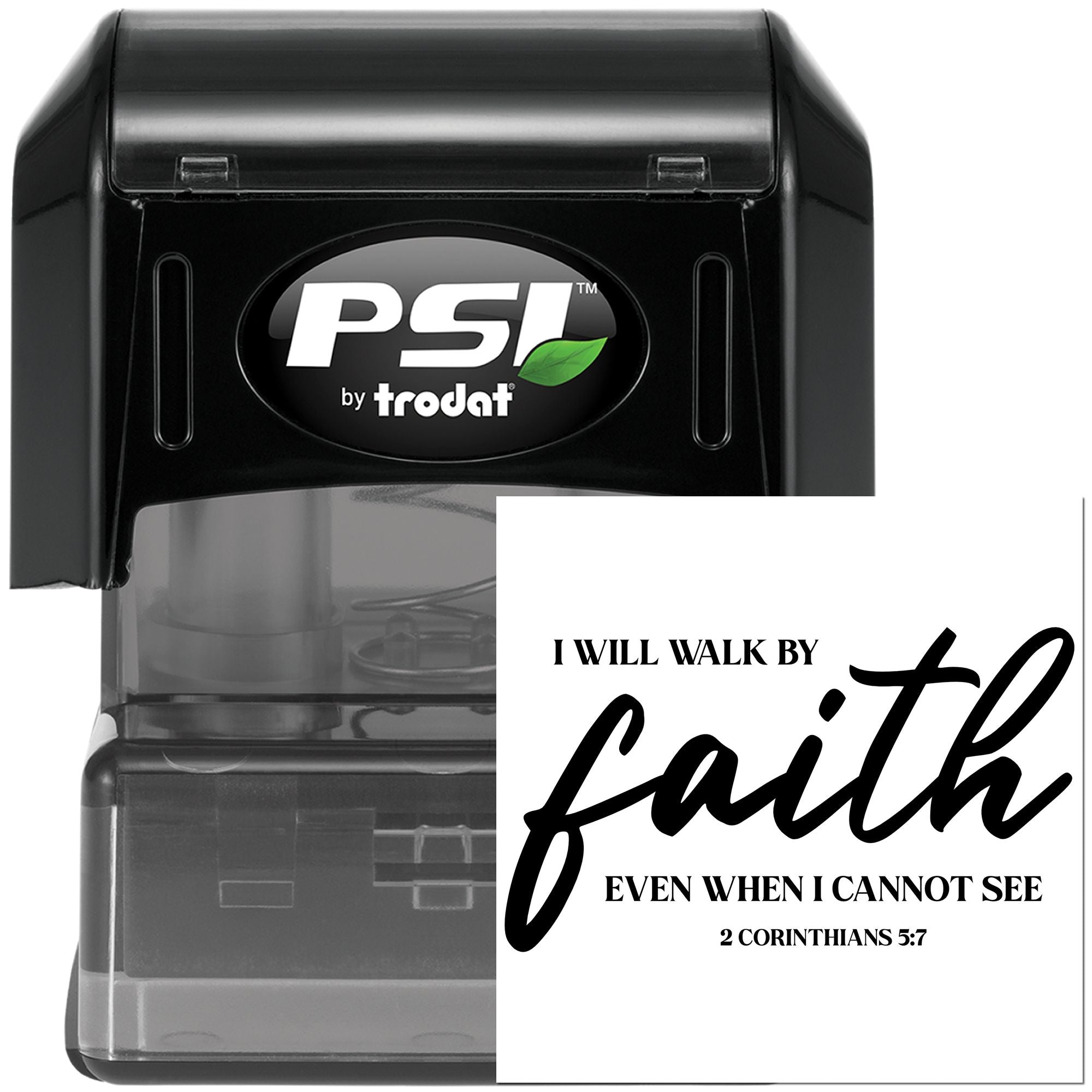 Pre-Inked Walk By Faith Favor Tag Stamp