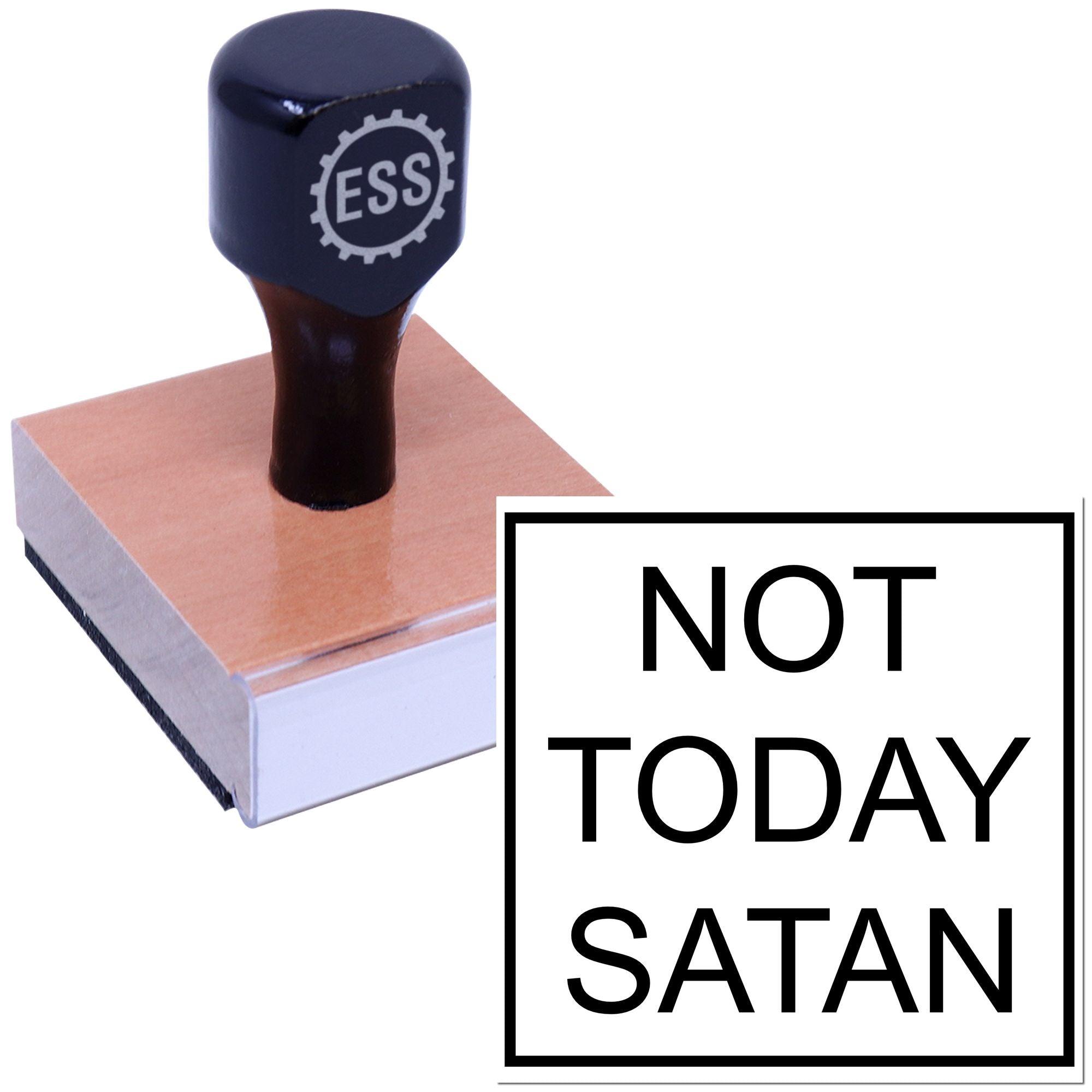 No Satan Allowed Papercraft Rubber Stamp