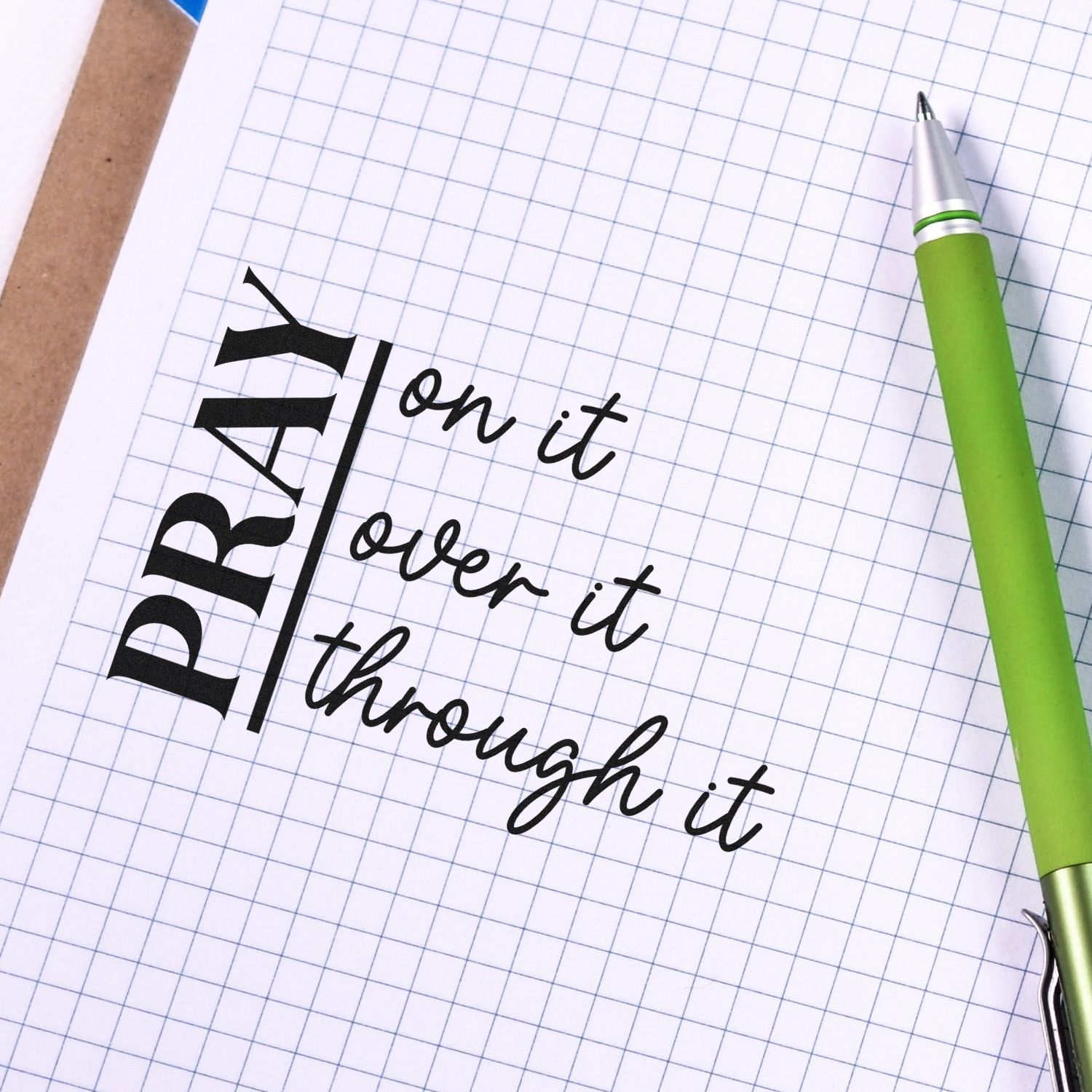 Pray On Through Greeting Card Rubber Stamp