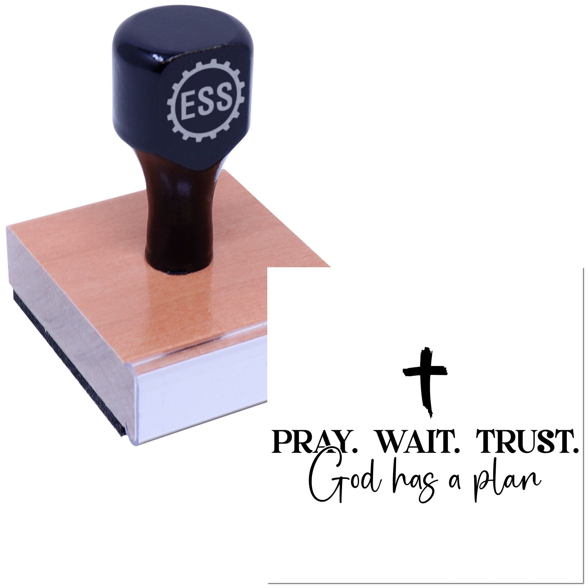 Prayer Patience Trust Note Card Rubber Stamp