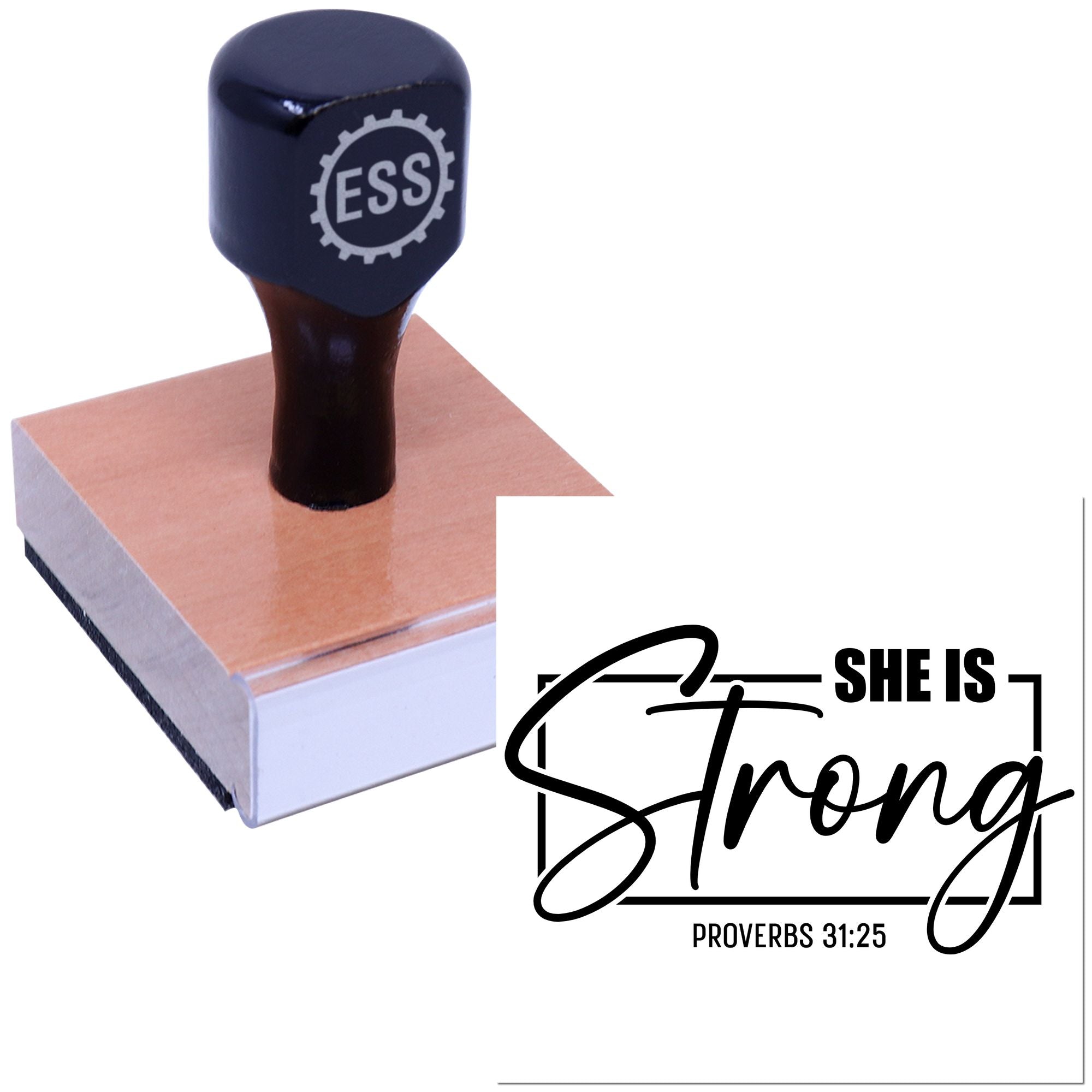Fearless Faithful Woman Place Card Rubber Stamp