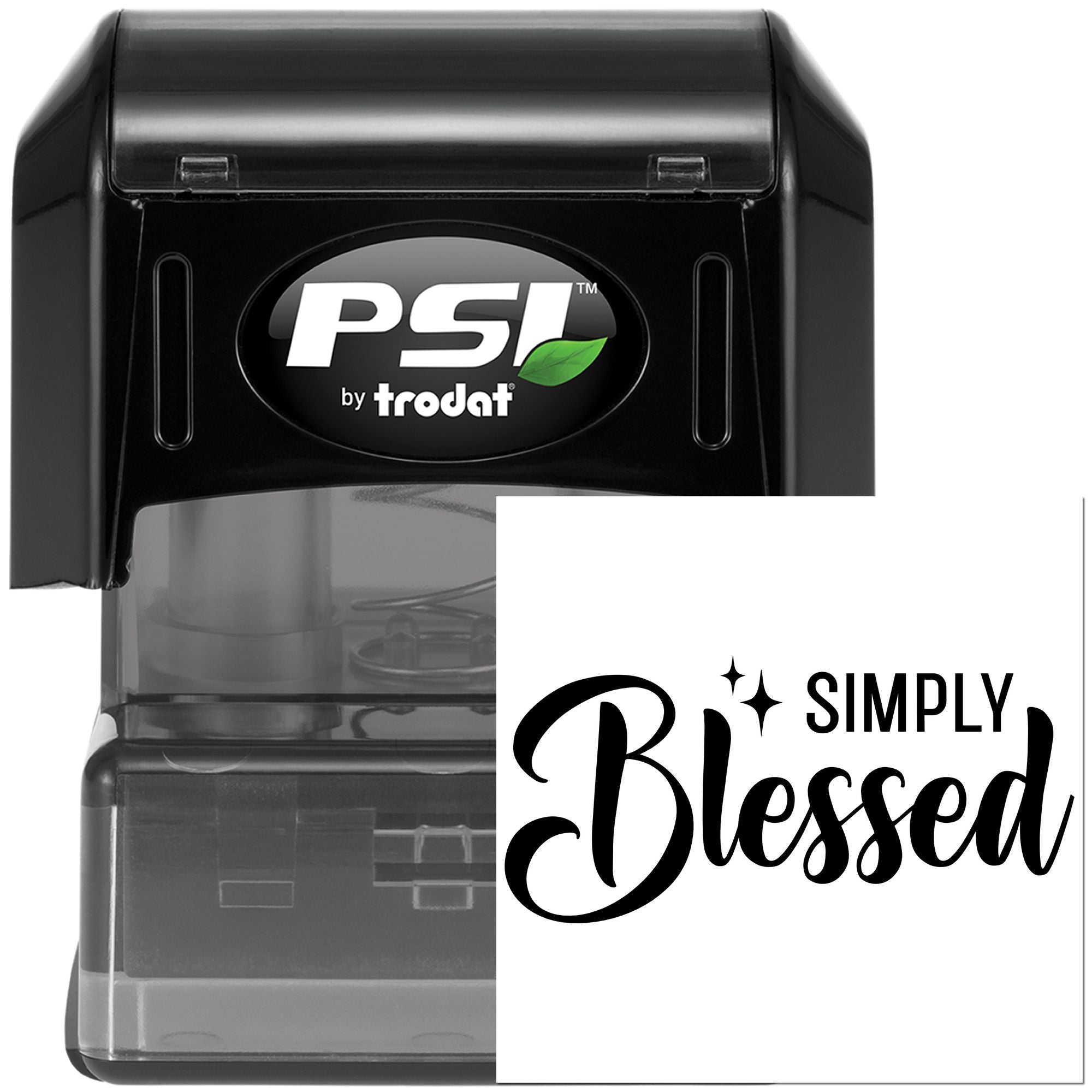 Pre-Inked Simply Blessed Design Tag Stamp