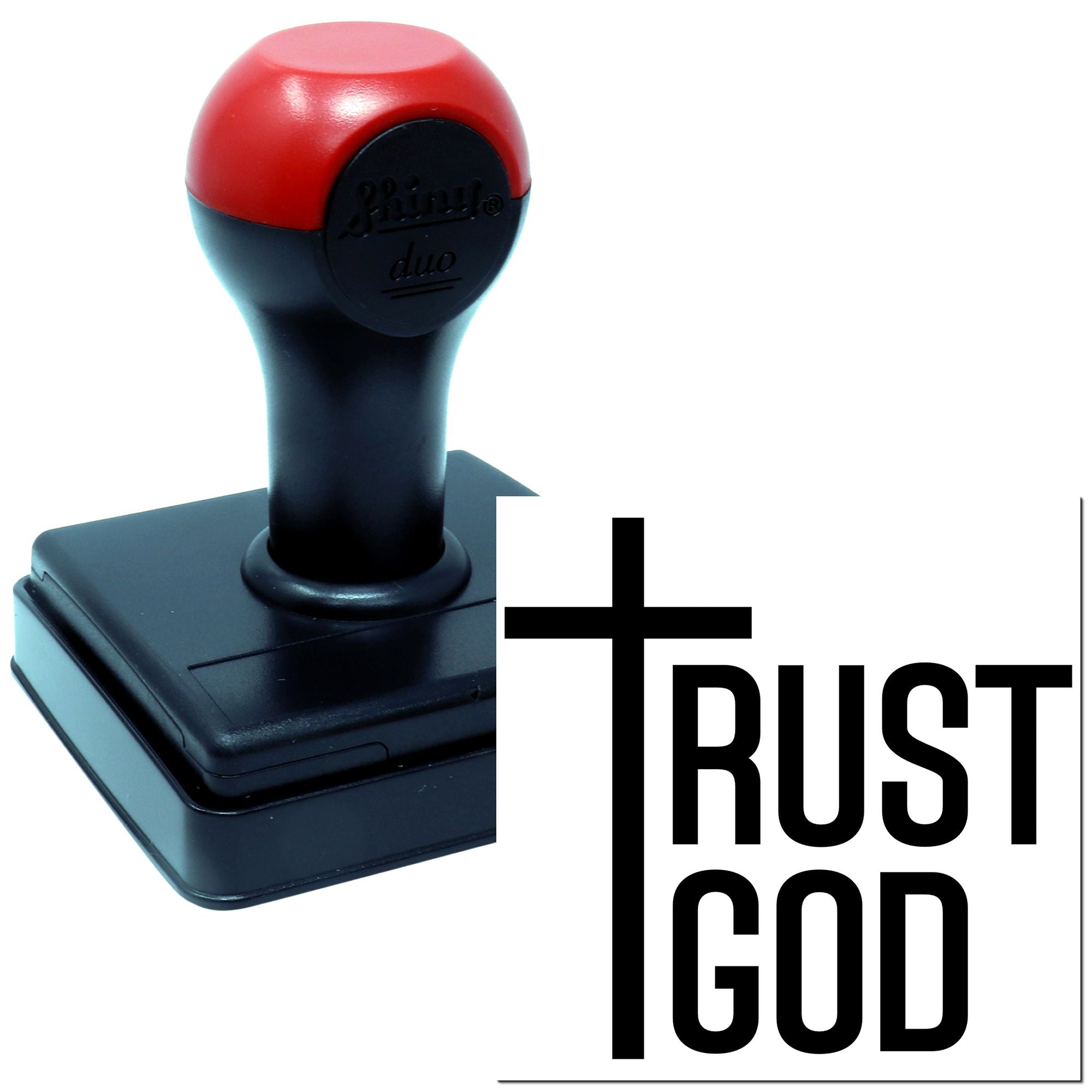 Duo Trust God Cross Minimalist Poster Hand Stamp