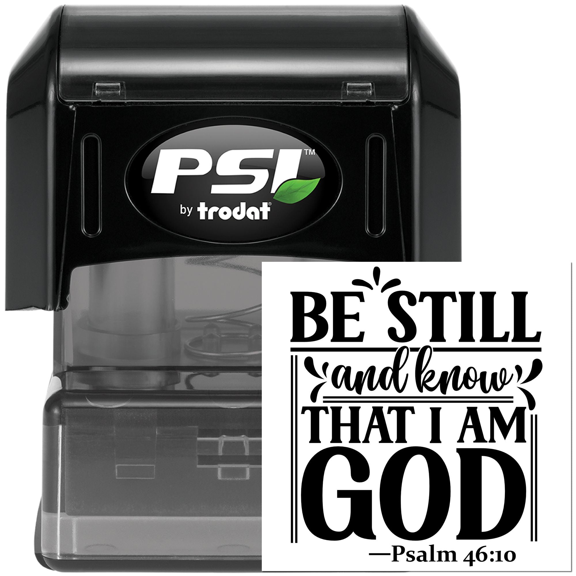 Pre-Inked Be Still God Card Stamp
