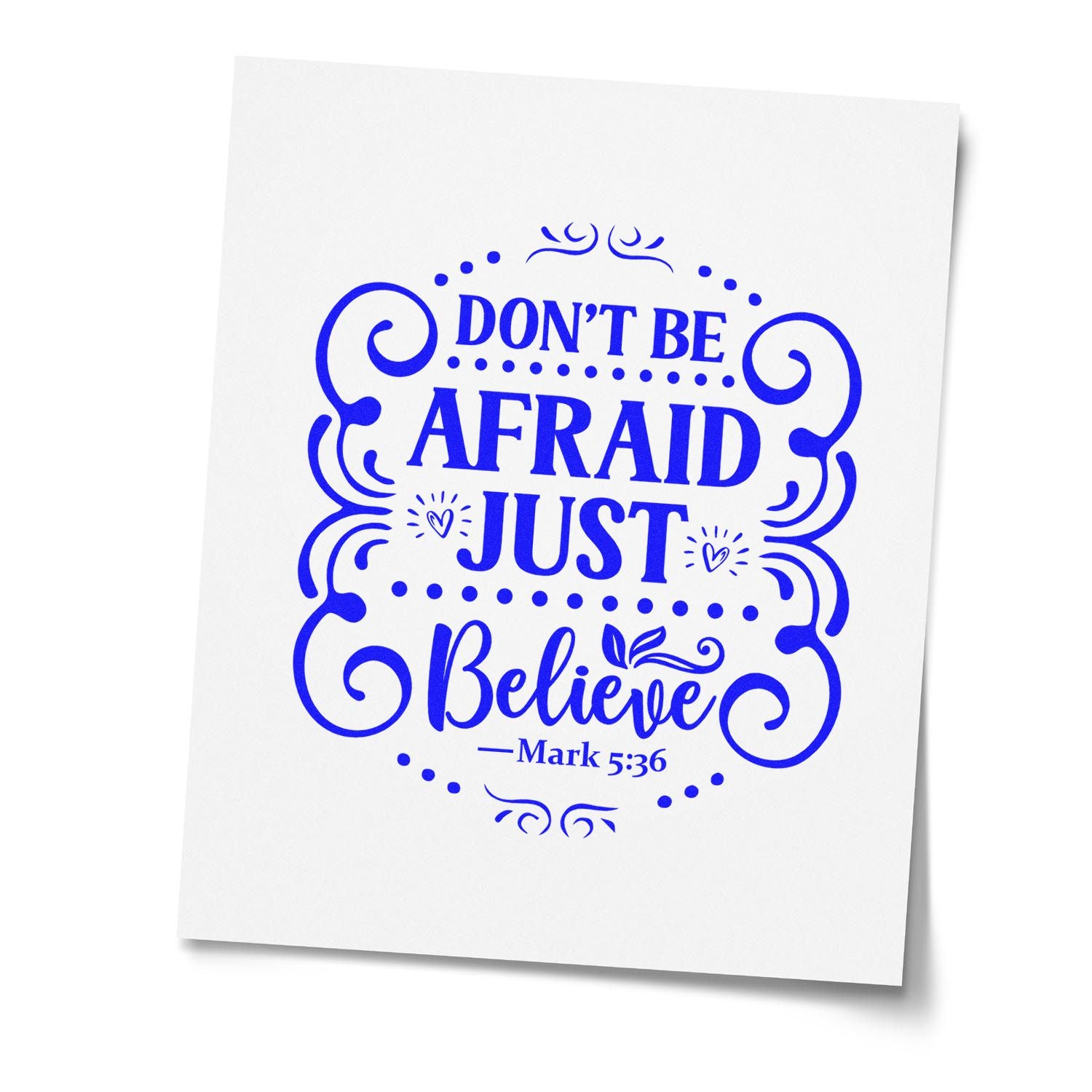 Believe Over Fear Paper Craft Rubber Stamp