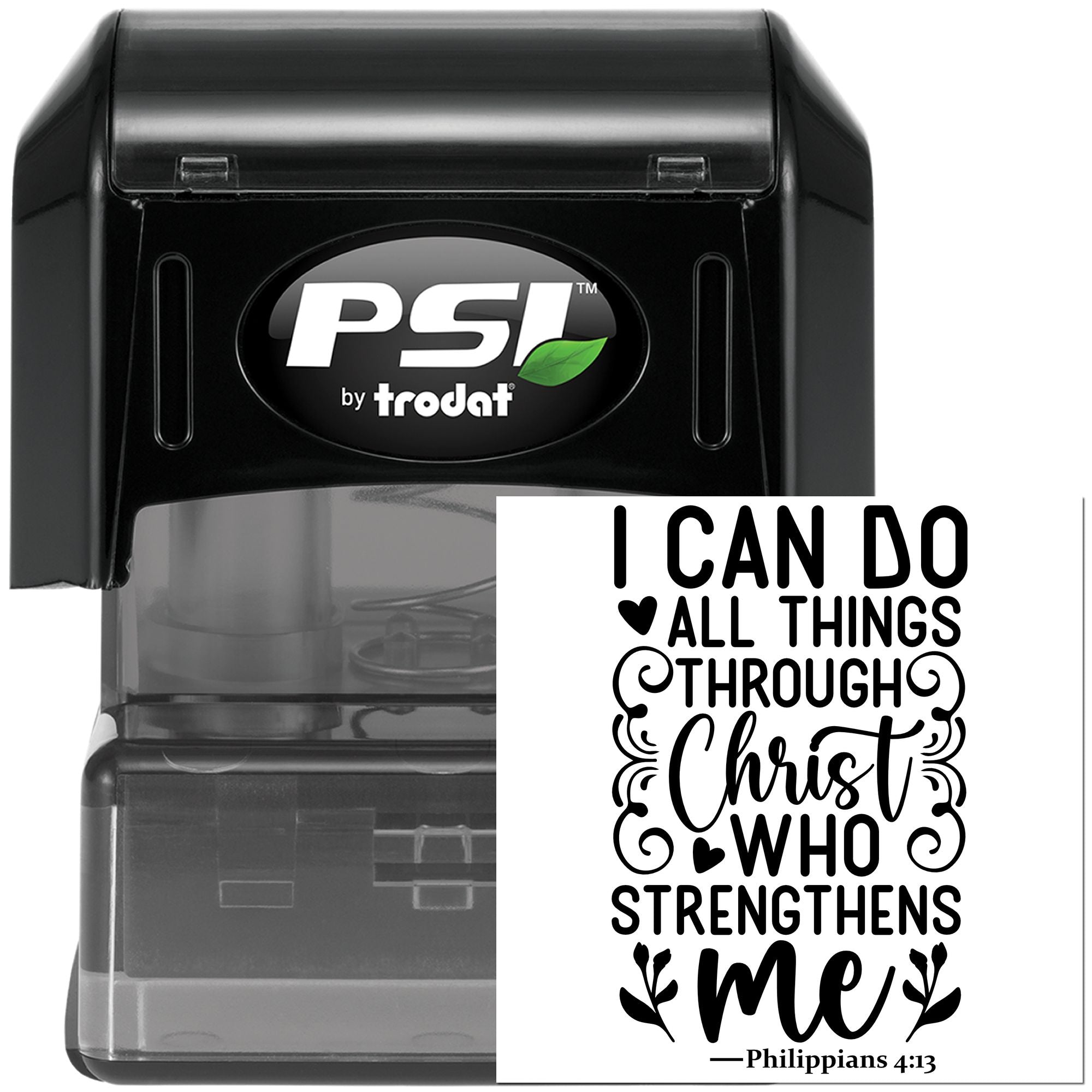 Pre-Inked Strength Through Christ Journaling Stamp