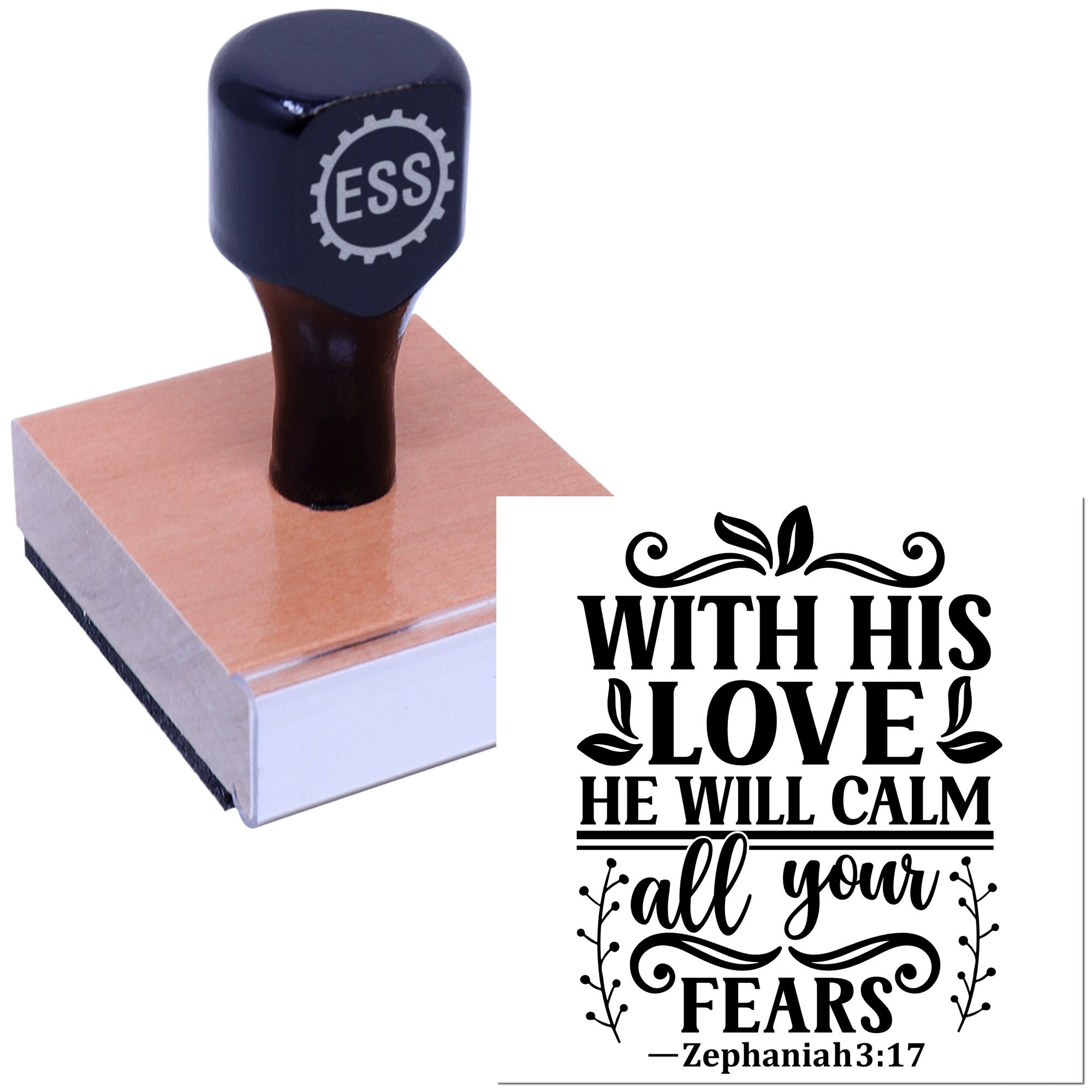 Love Soothes Fear Party Favor Rubber Stamp
