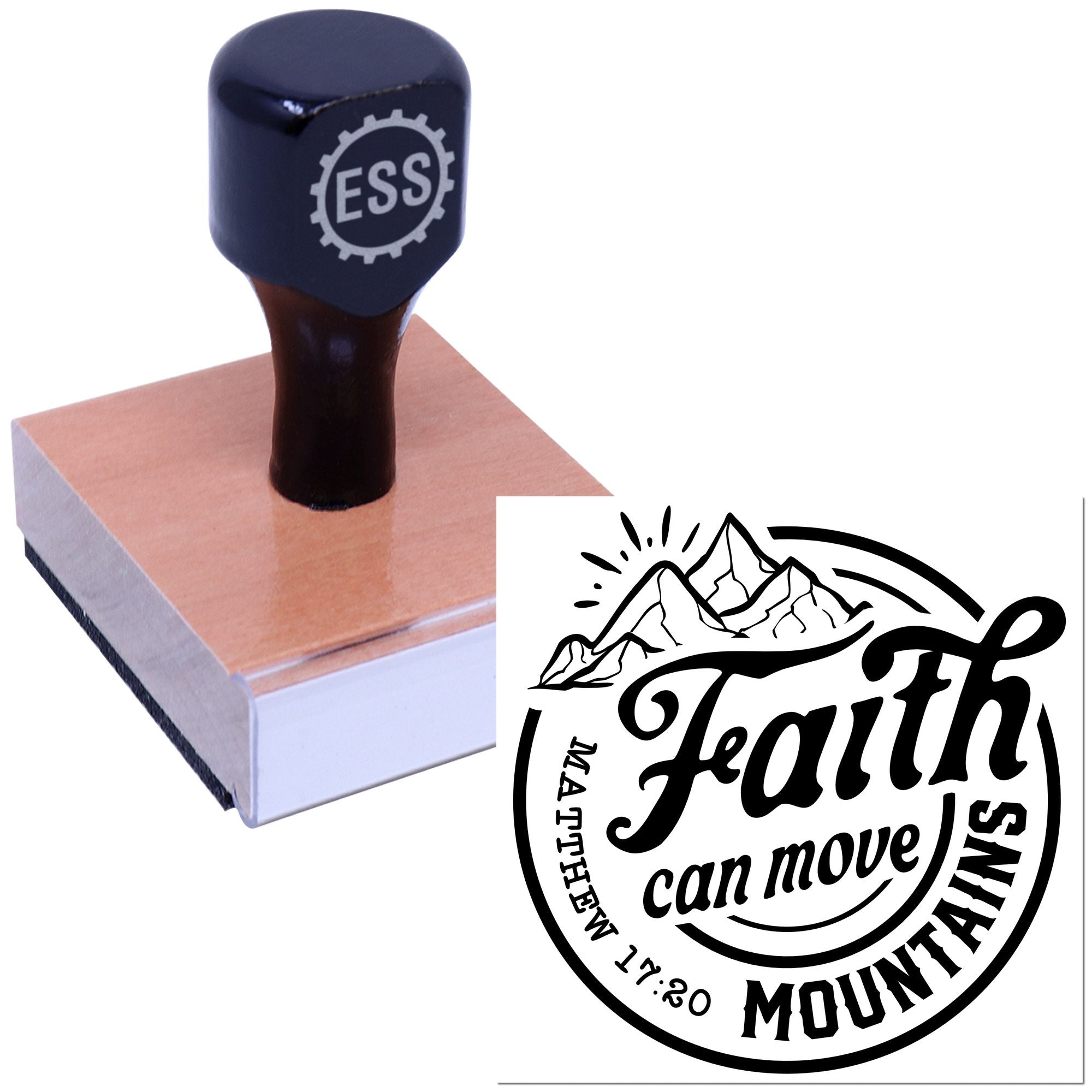 Faith Mountain Emblem Scrapbooking Rubber Stamp
