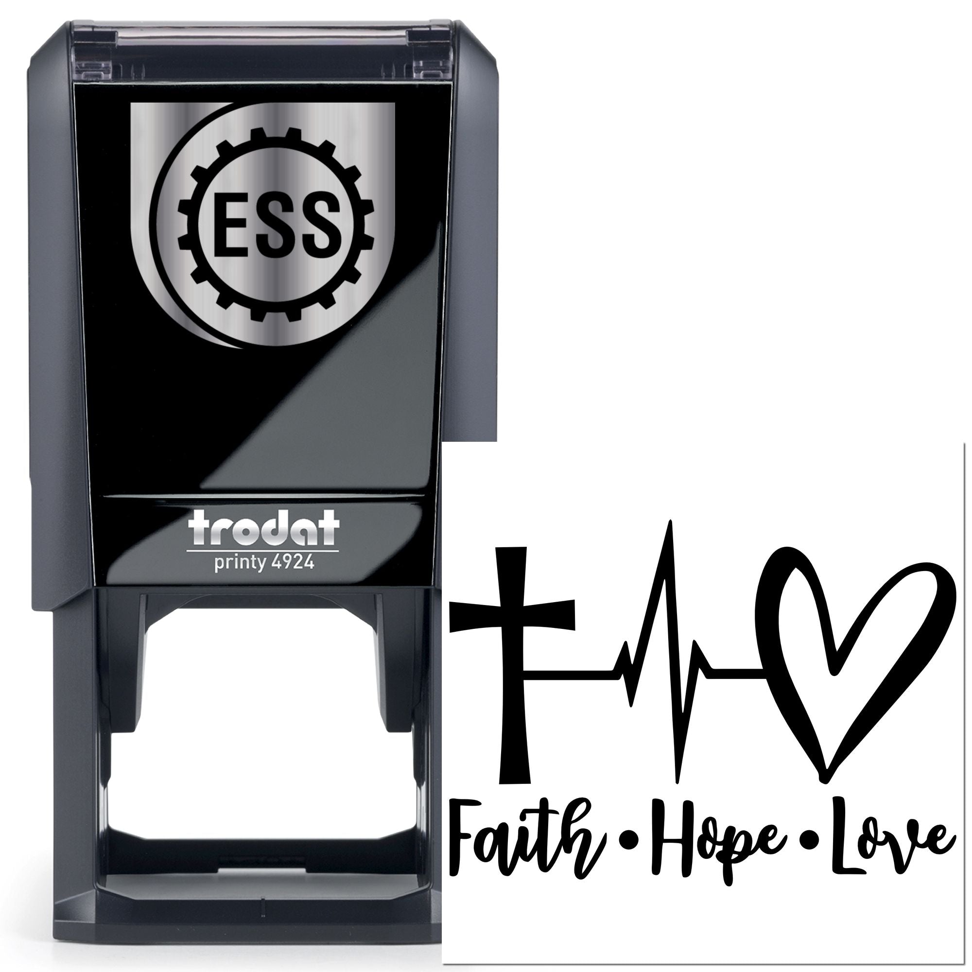 Self-Inking Faith Heart Card Making Stamp
