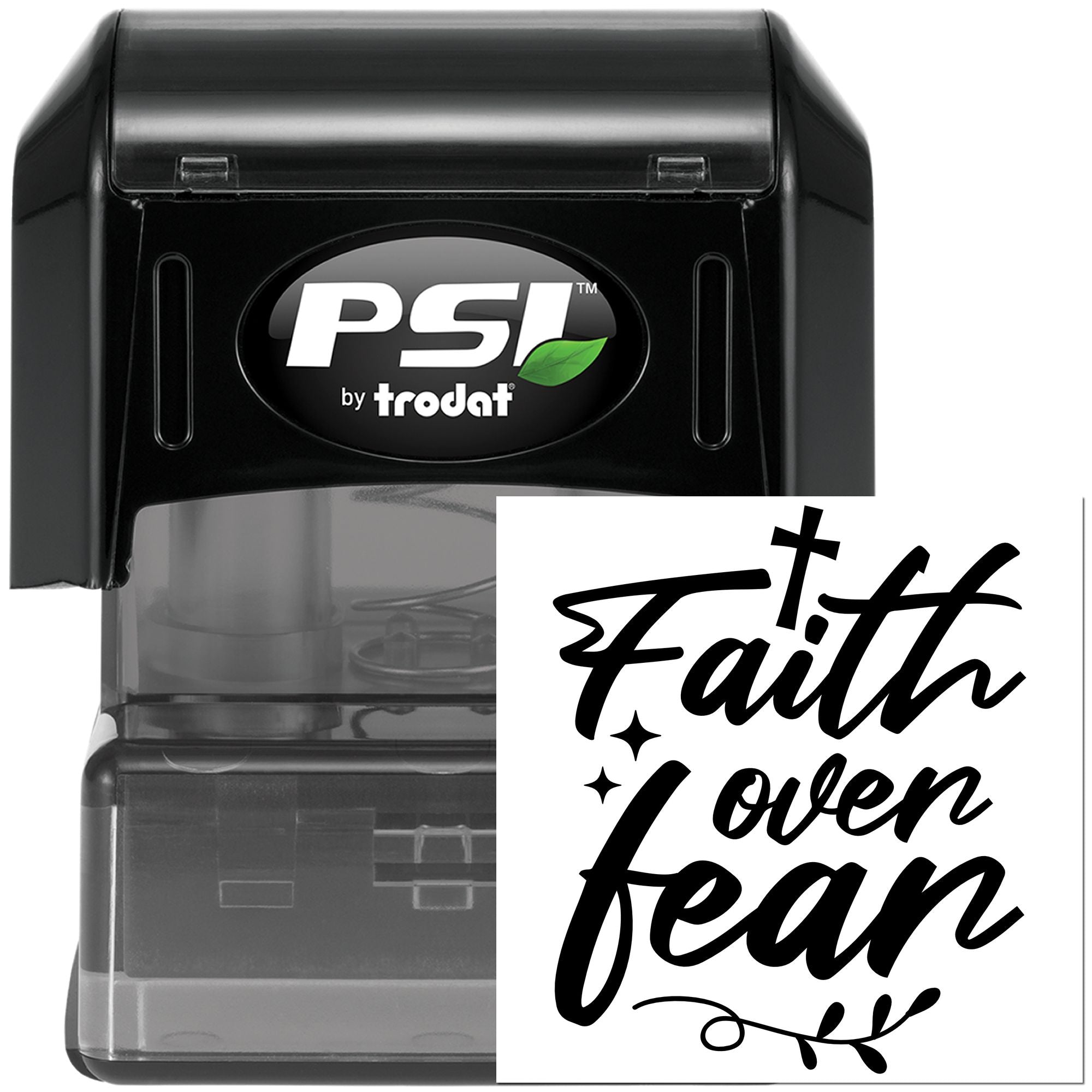 Pre-Inked Faith Over Fear Paper Craft Stamp