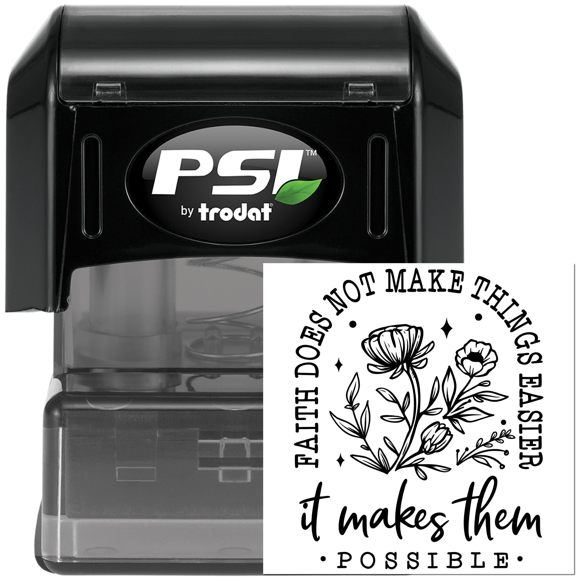 Pre-Inked Floral Motivation Poster Cardmaking Stamp