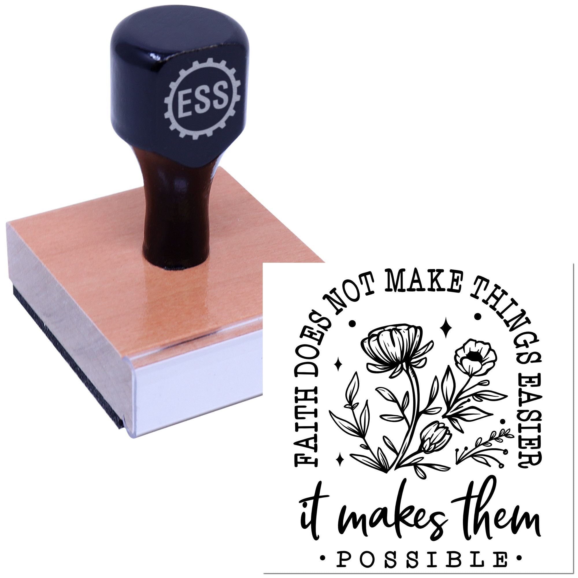 Blooming Faith Possibility Greeting Card Rubber Stamp