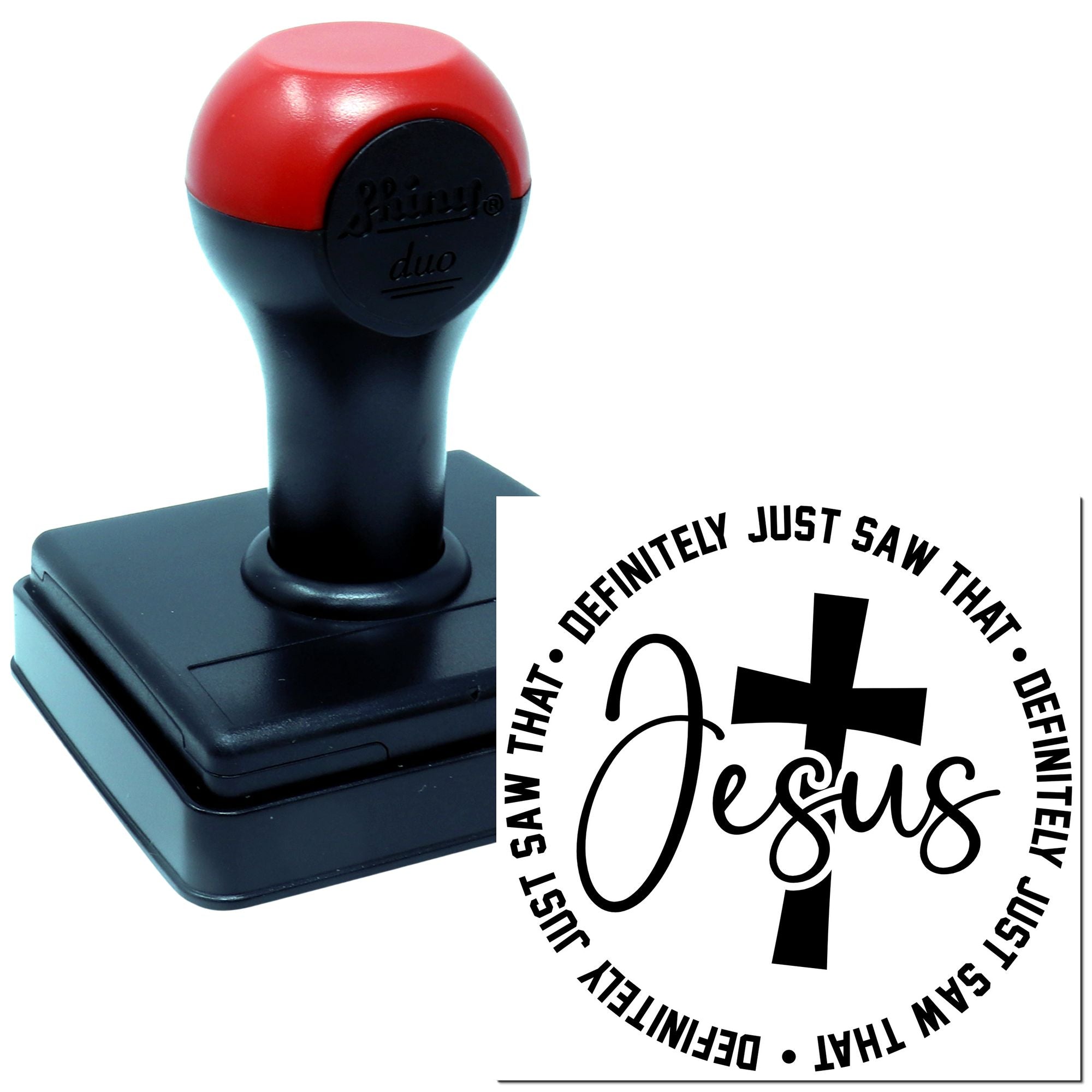 Duo Definitely Just Saw Jesus Cross Hand Stamp