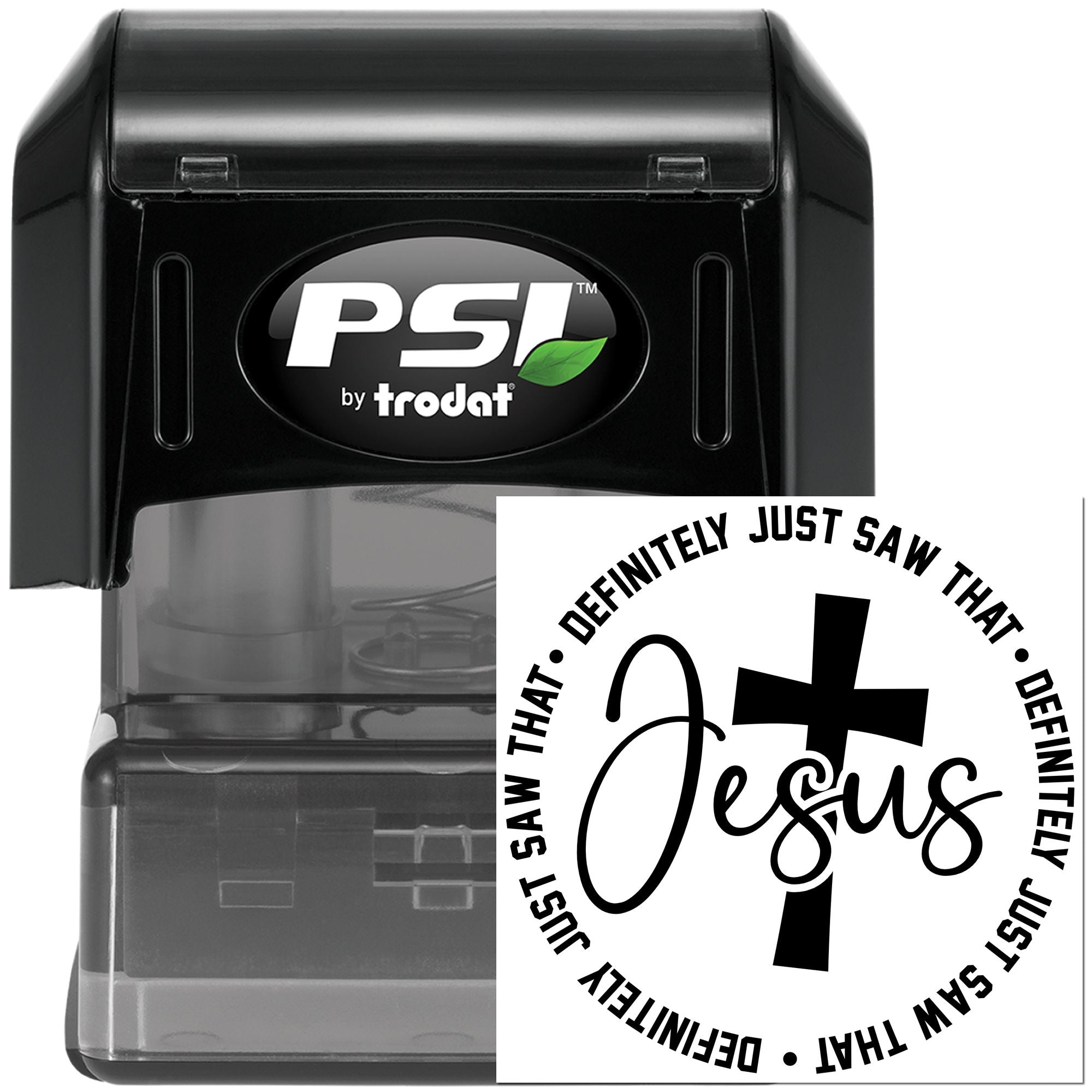 Pre-Inked Jesus Cross Circle Paper Goods Stamp