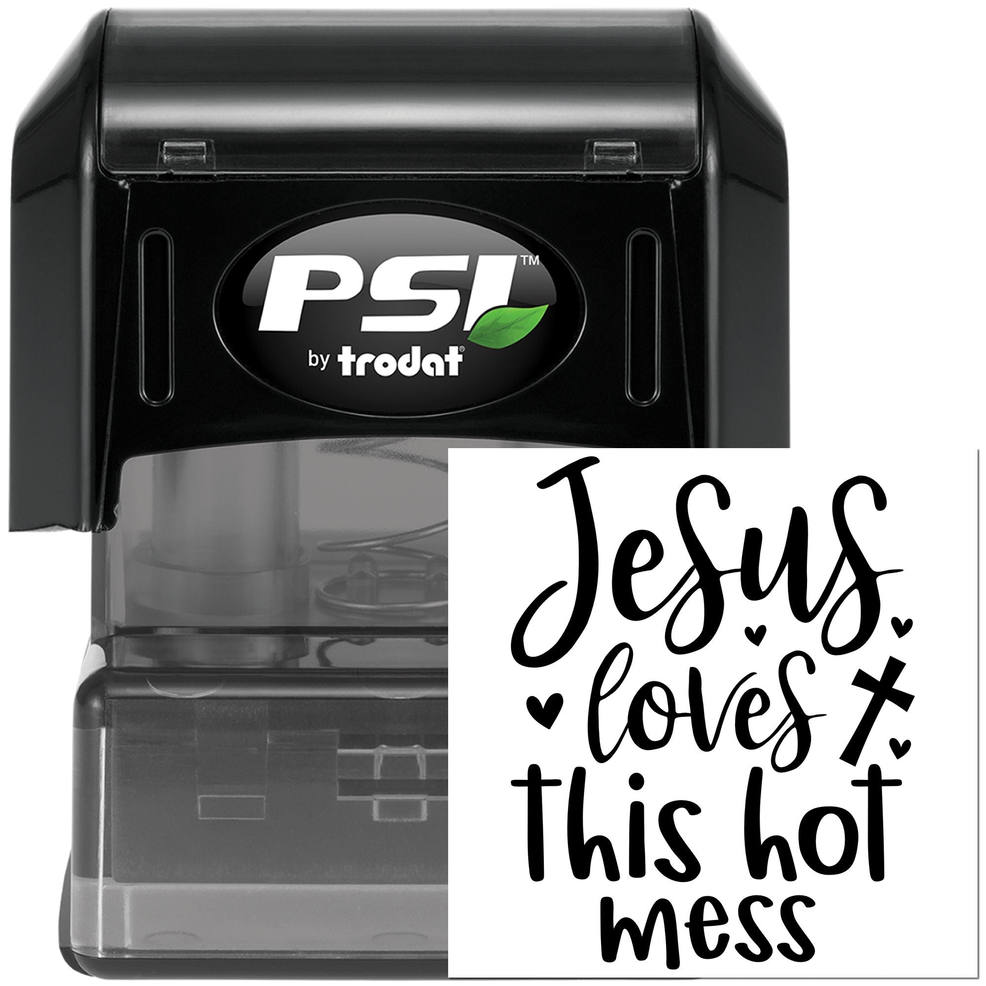 Pre-Inked Jesus Loves Mess Greeting Card Stamp