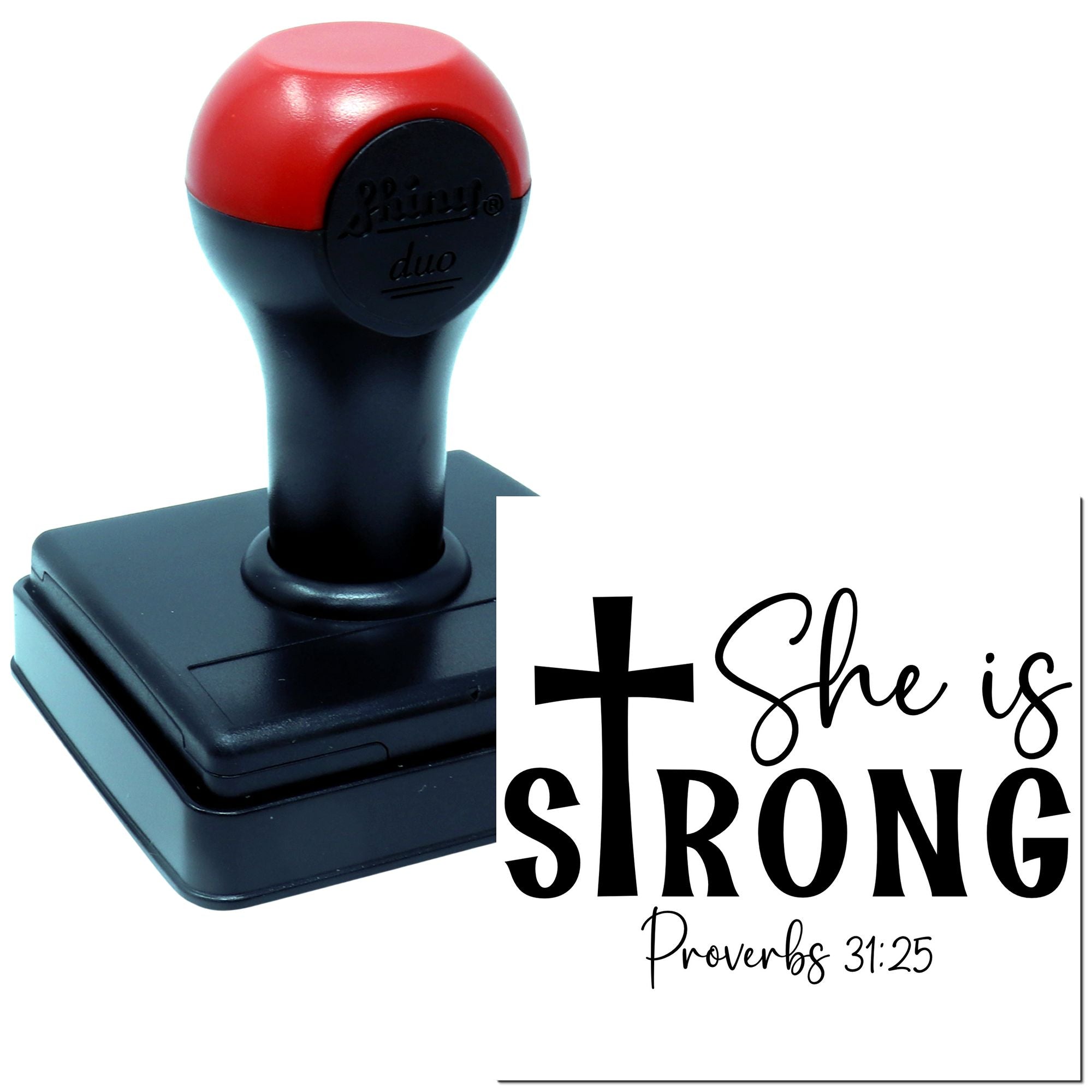 Duo Faith Strength Woman Cross Proverbs Hand Stamp