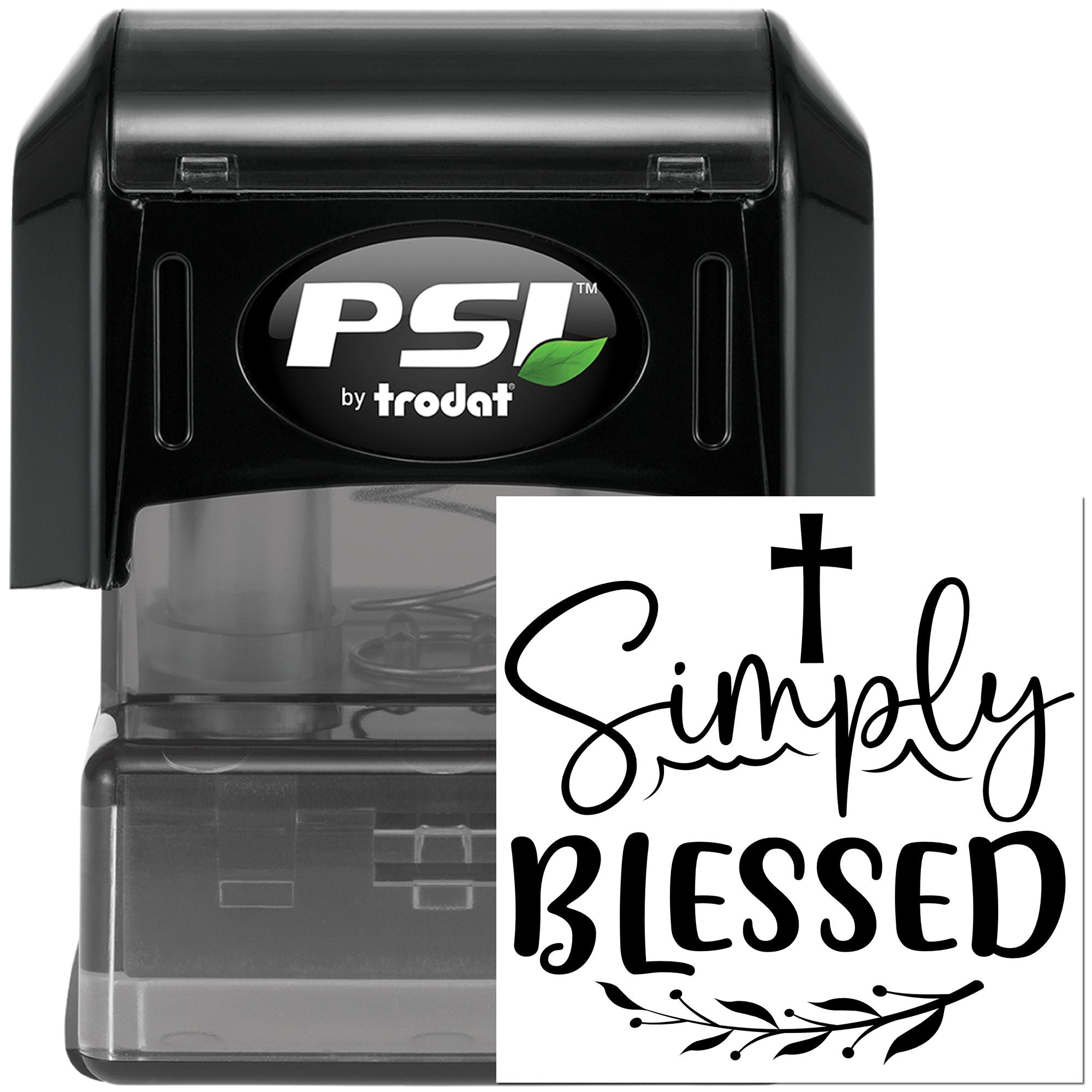 Pre-Inked Simply Blessed Cross Party Favor Stamp