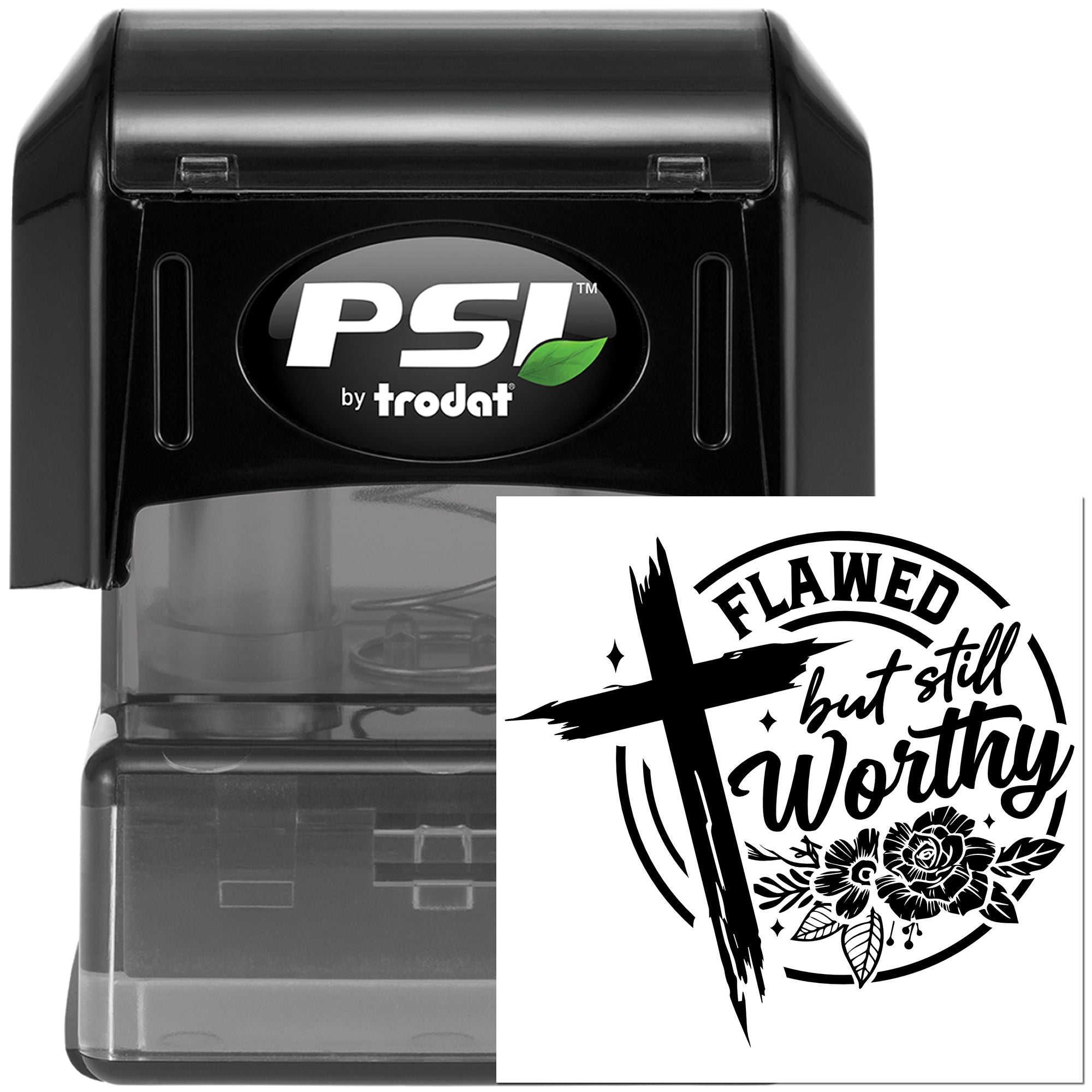 Pre-Inked Flawed But Worthy Craft Stamp