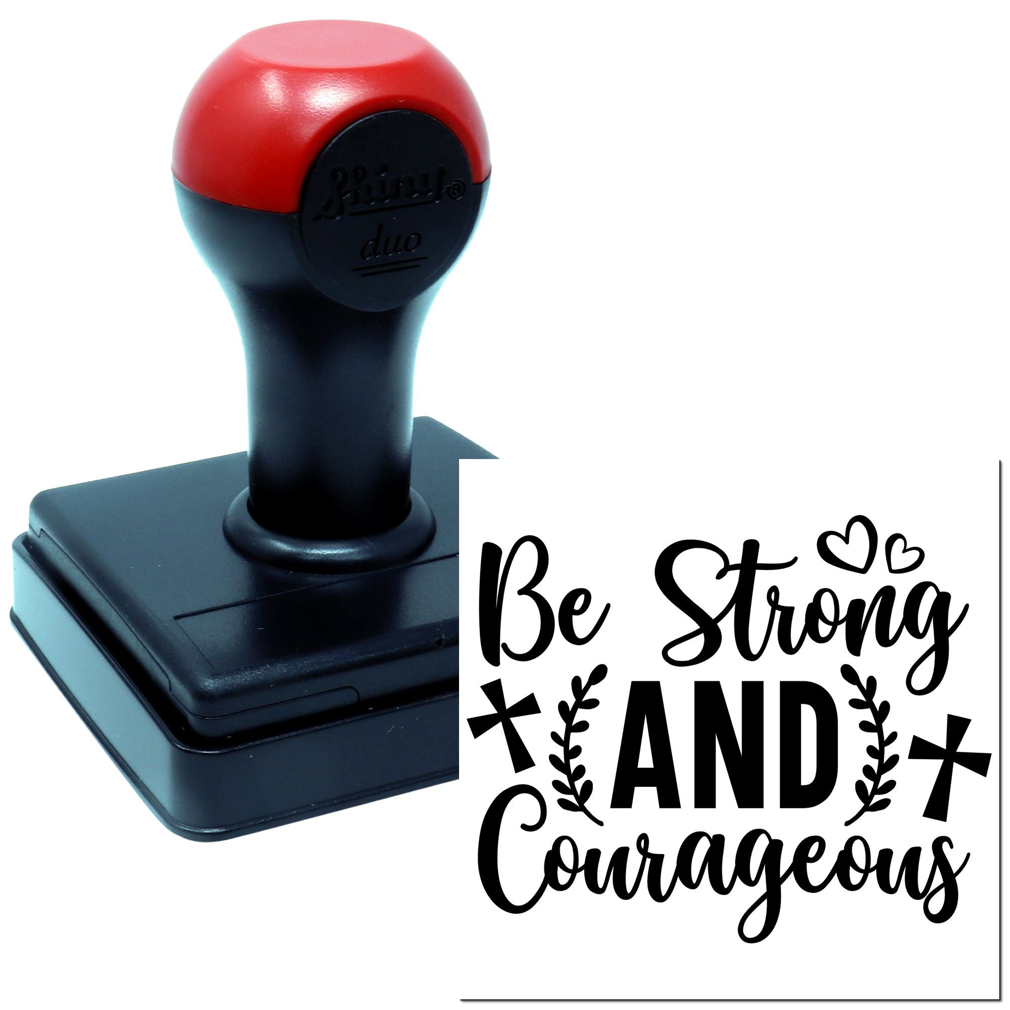 Duo Be Strong And Courageous Always Hand Stamp