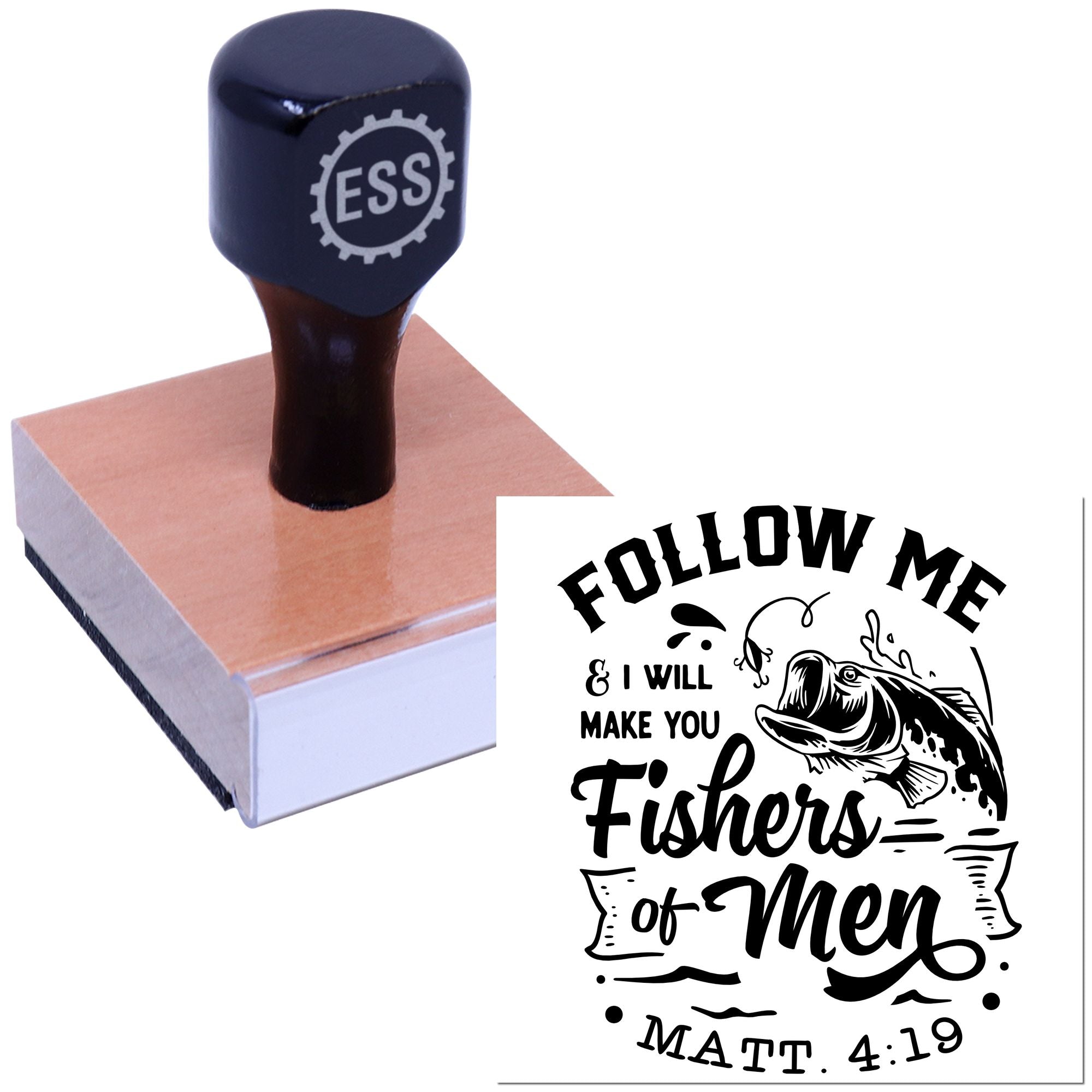 Divine Fishing Invitation Note Card Rubber Stamp