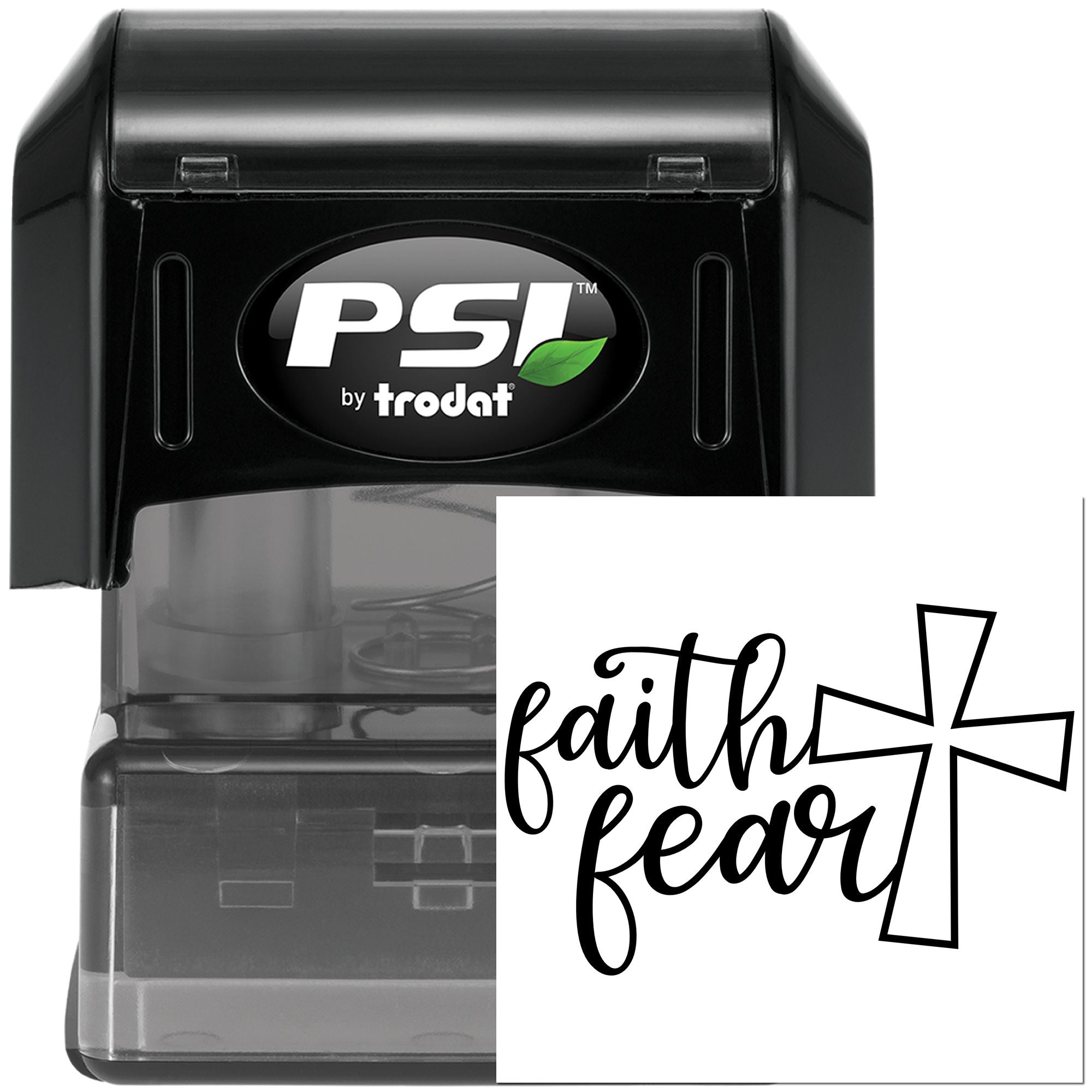 Pre-Inked Faith Over Fear Greeting Card Stamp