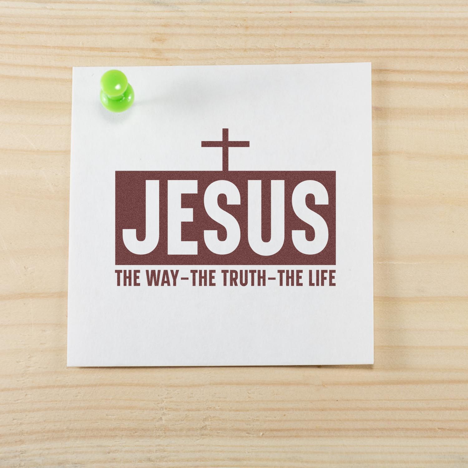 Pre-Inked Jesus Cross Emblem Papercraft Stamp