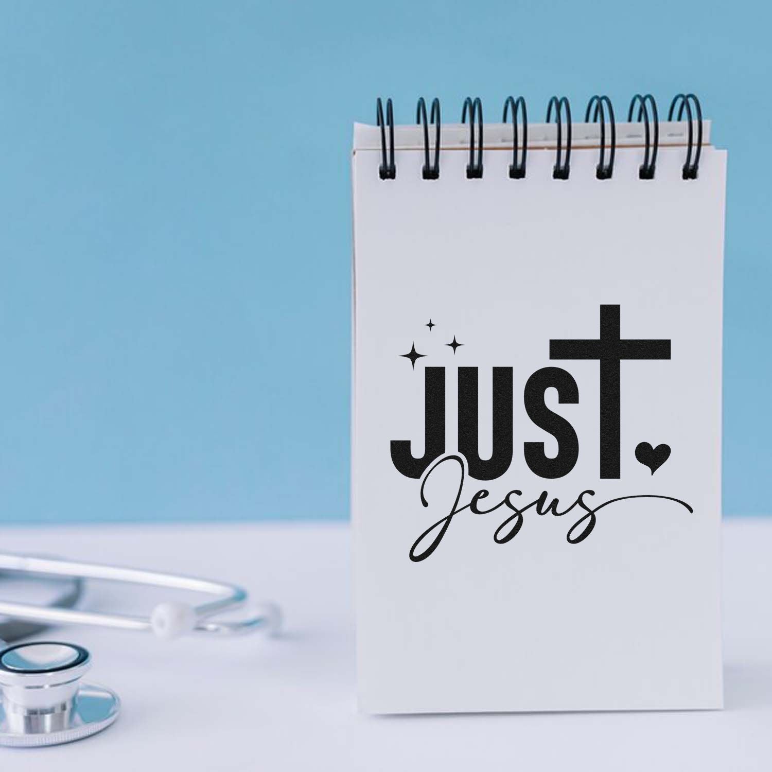 Pre-Inked Just Jesus Cross Cardmaking Stamp