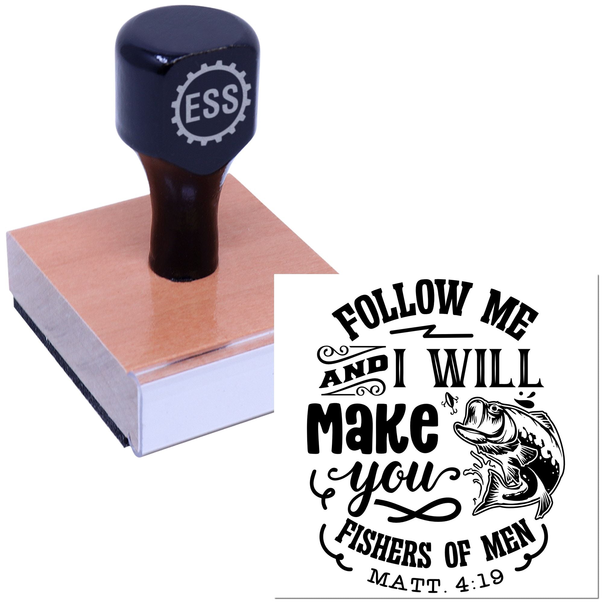 Heavenly Fishermen Calling Mini Card Rubber Stamp