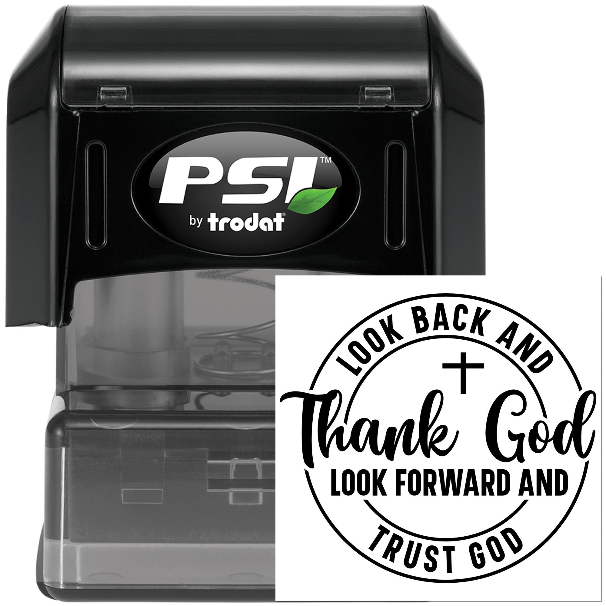 Pre-Inked Thank God Circle Note Card Stamp