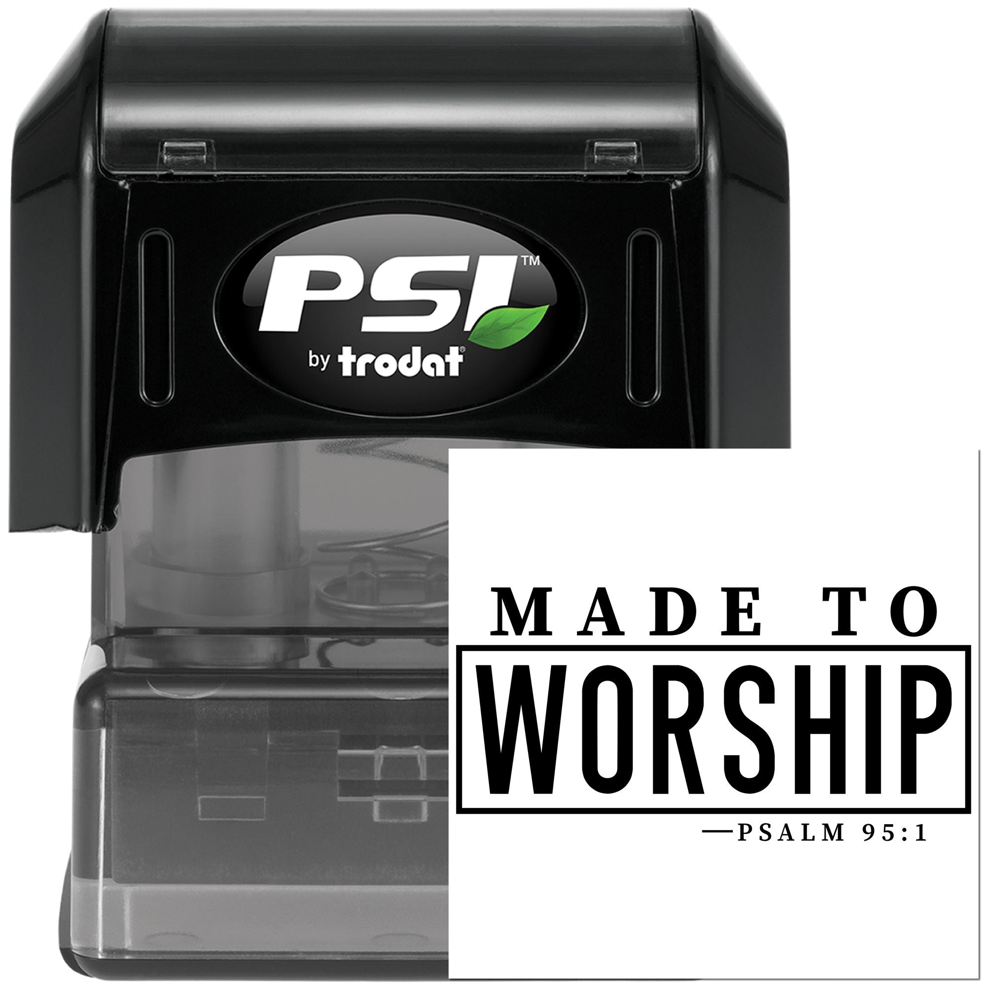 Pre-Inked Made To Worship Tag Stamp