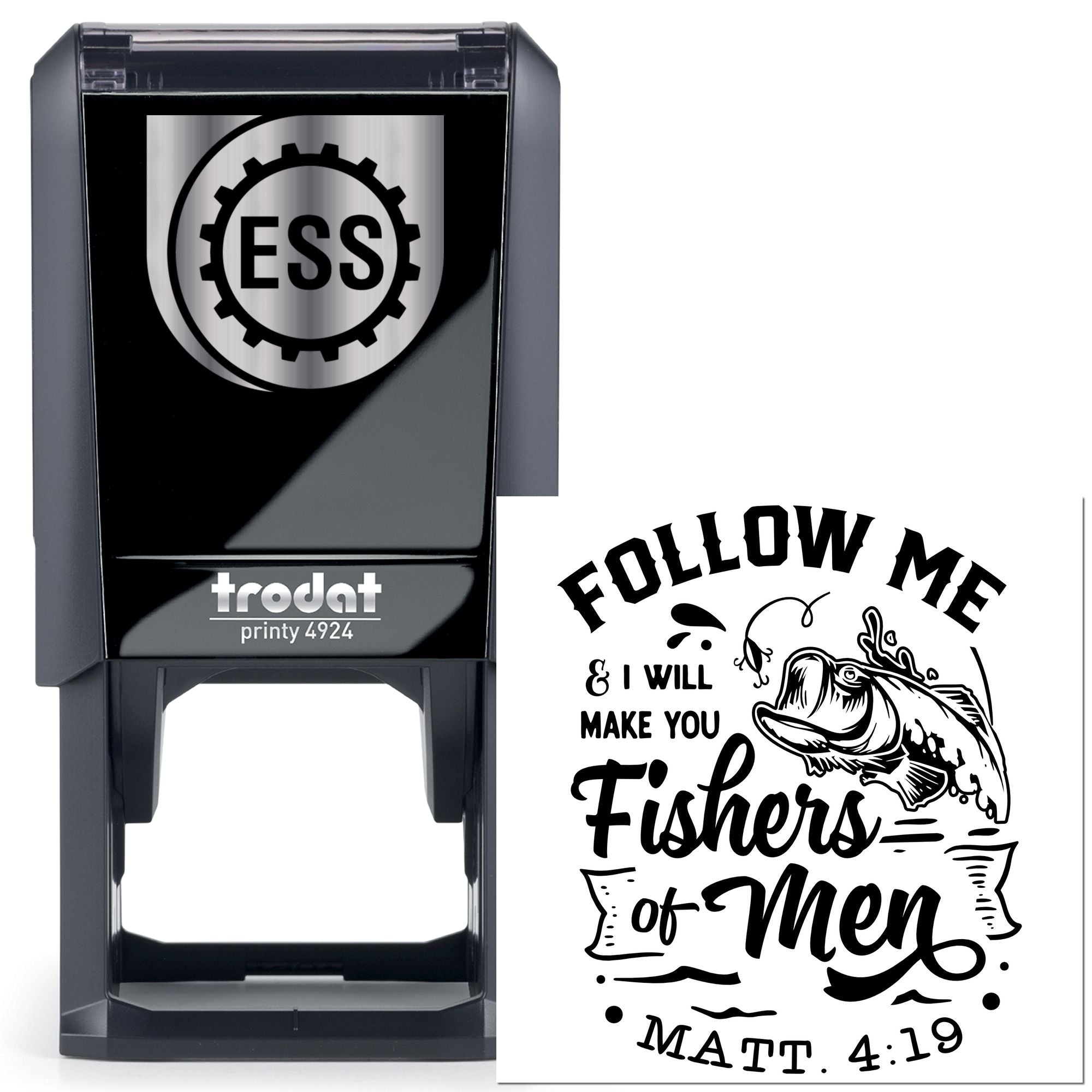 Self-Inking Fishermen Call Card Stamp