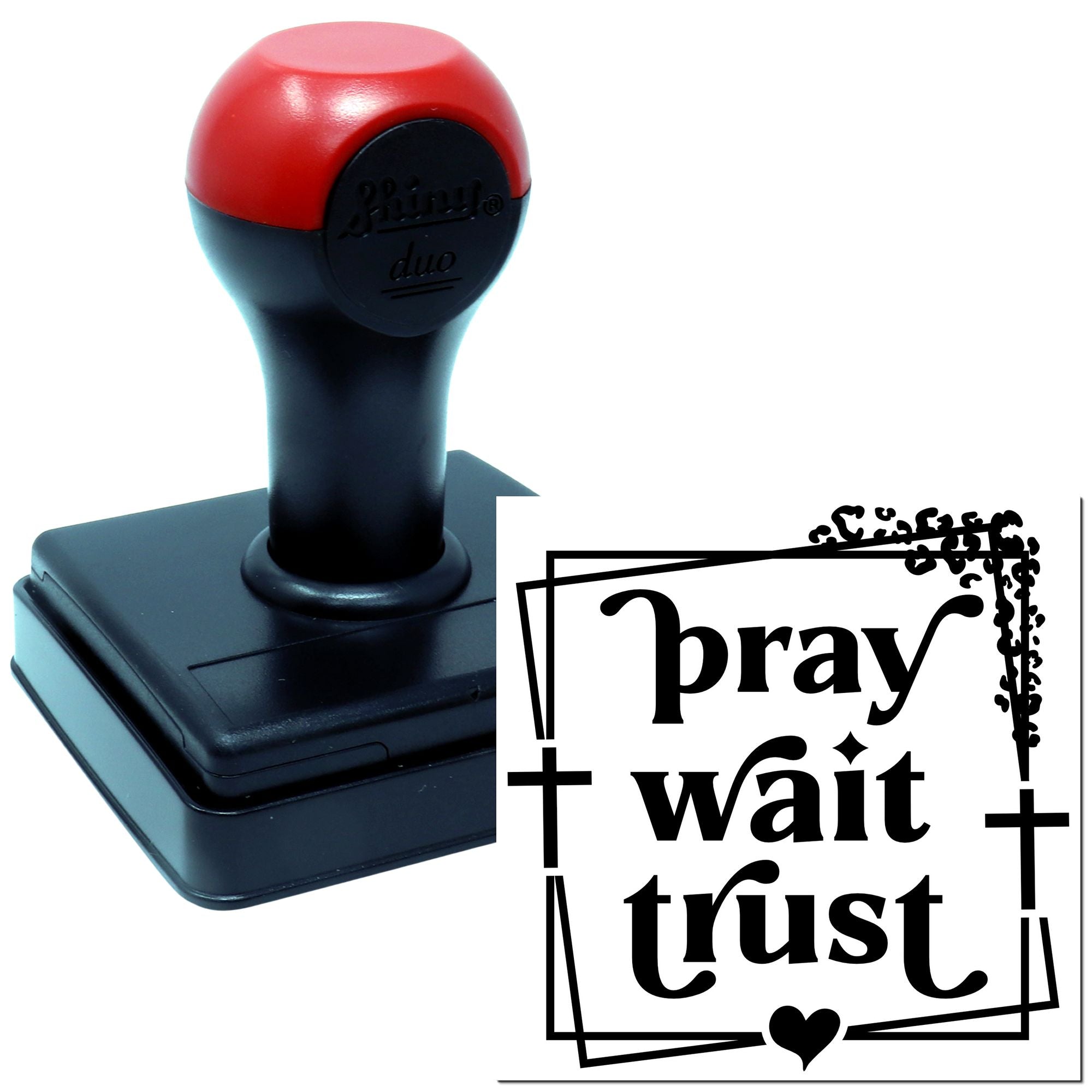 Duo Pray Wait Trust Inspirational Faith Poster Hand Stamp