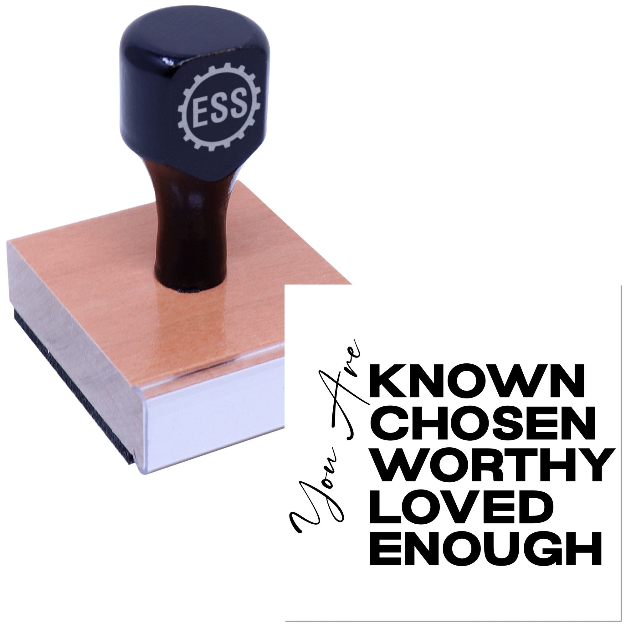 Chosen Worthy Loved Party Favor Rubber Stamp