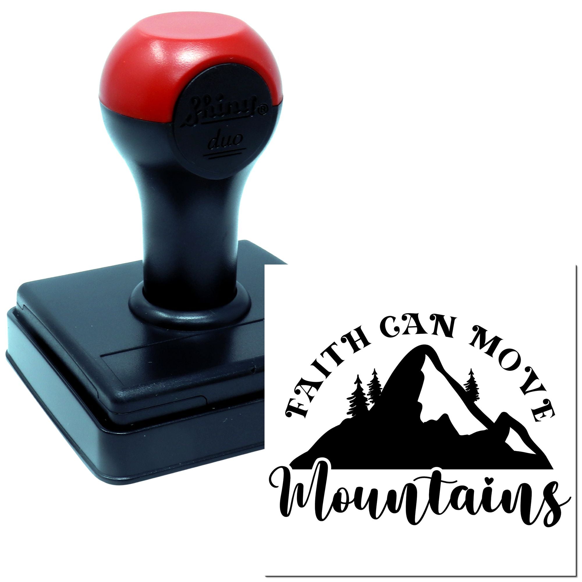 Duo Faith Can Move Mountains Design Hand Stamp