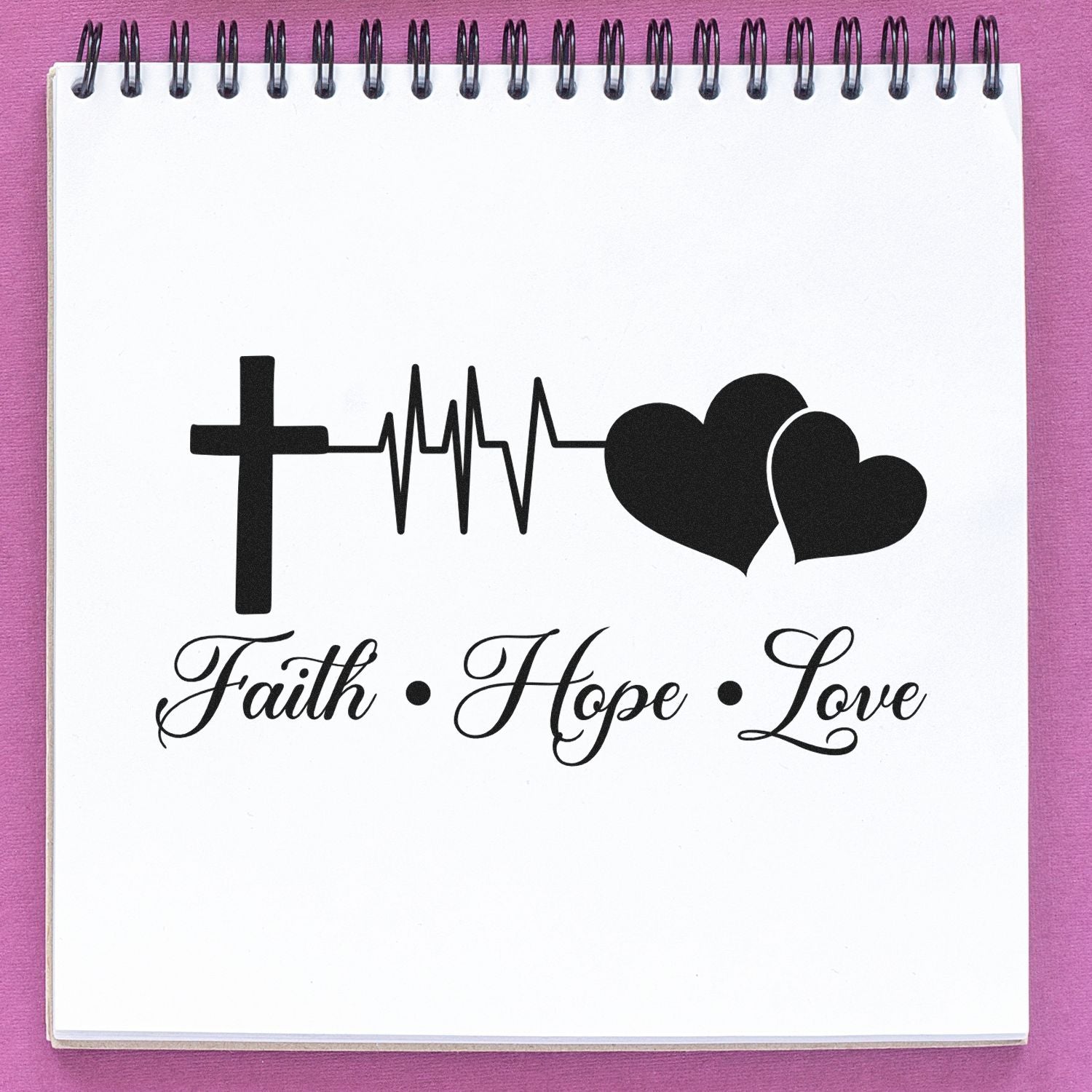 Self-Inking Faith Hearts Scrapbooking Stamp