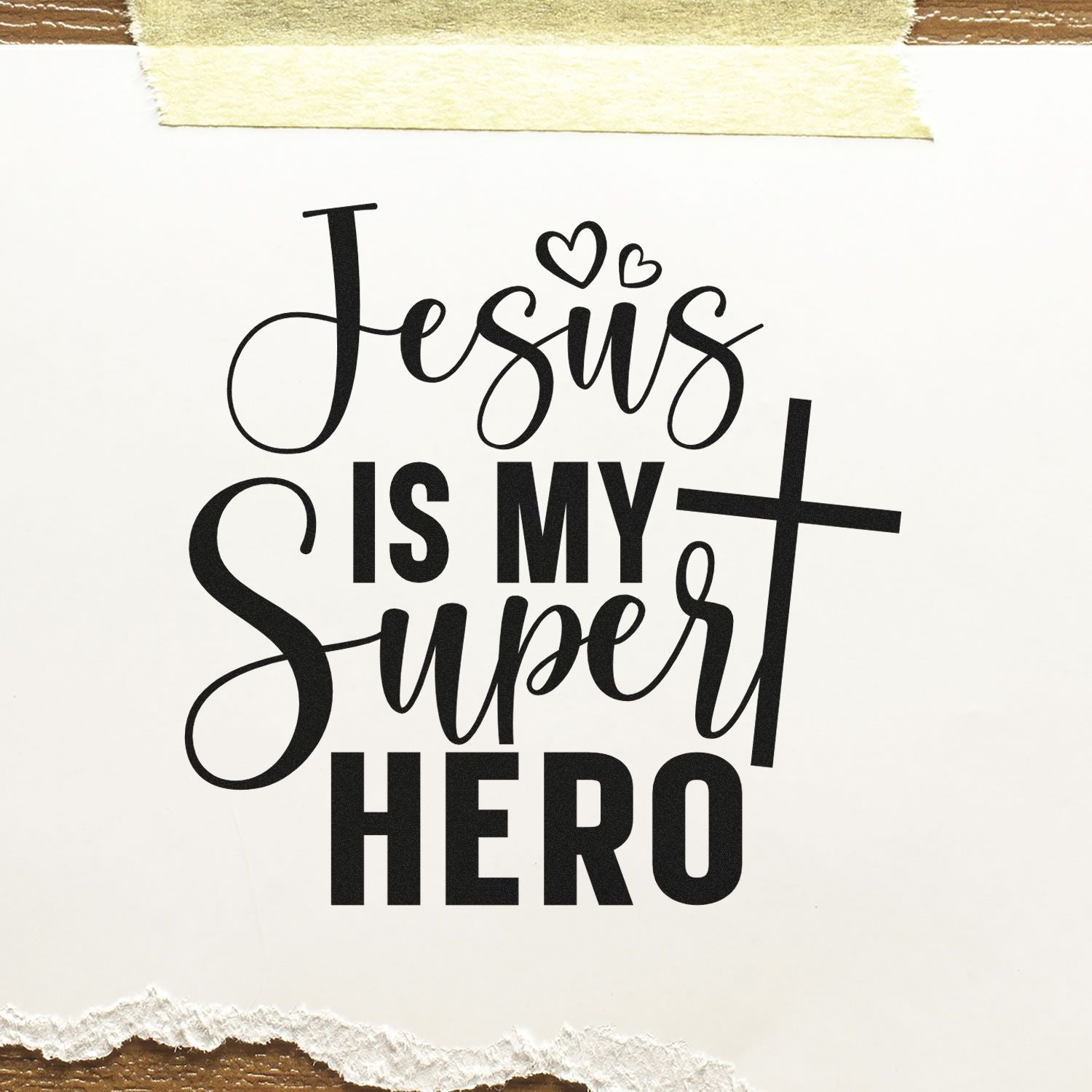 Pre-Inked Jesus My Hero Crafting Stamp